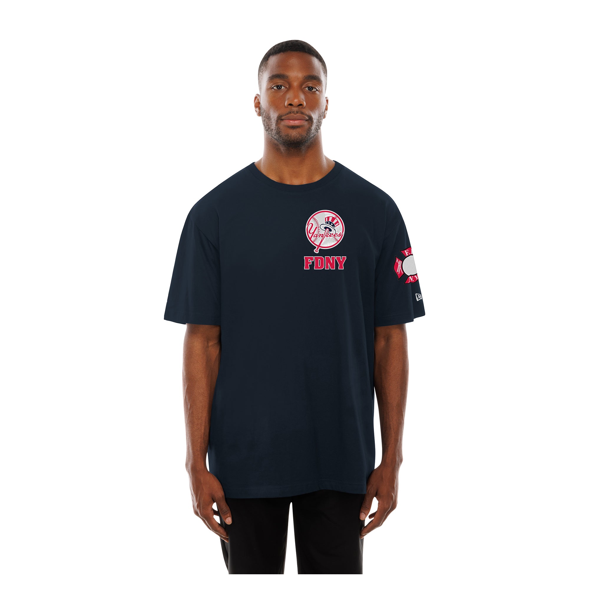 Men's New Era Navy New York Yankees FDNY Embroidered T-Shirt