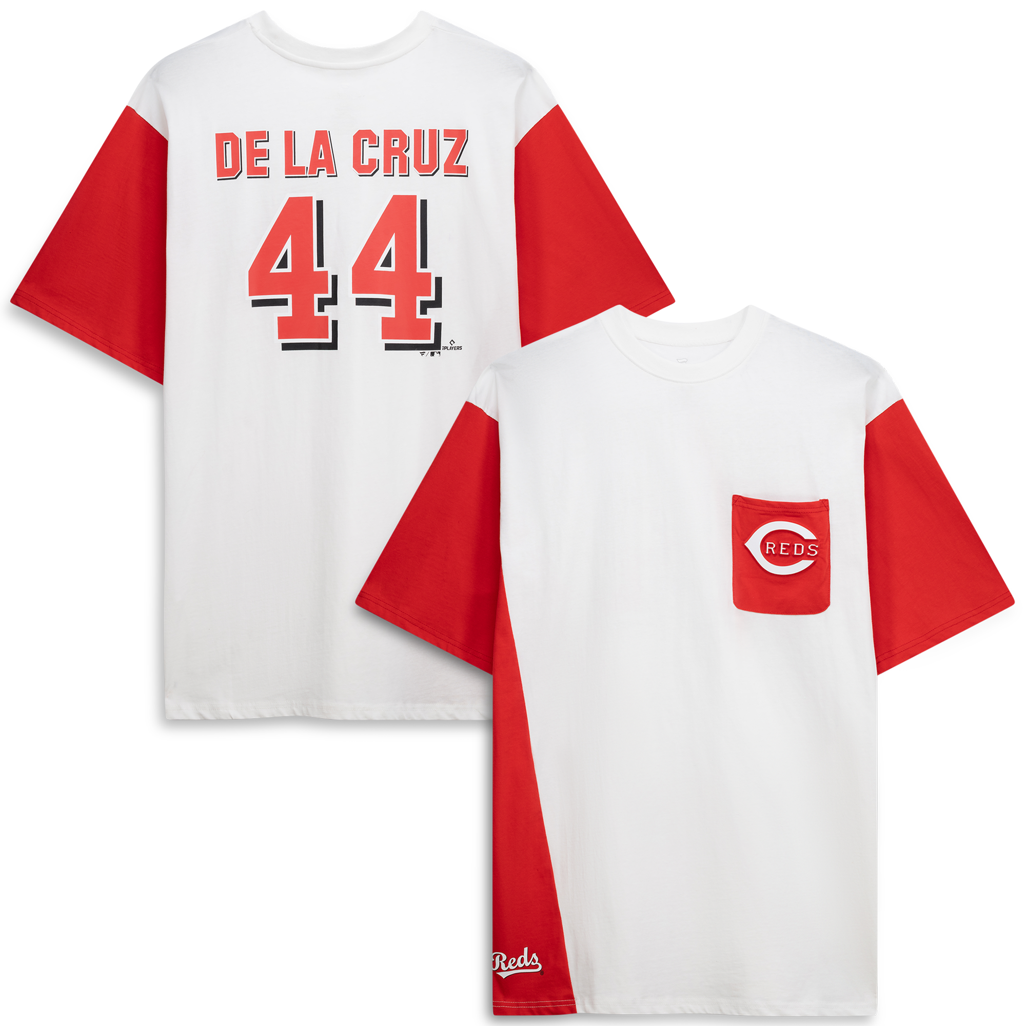 Men's Profile Elly De La Cruz White/Red Cincinnati Reds Big & Tall Player Name & Number T-Shirt