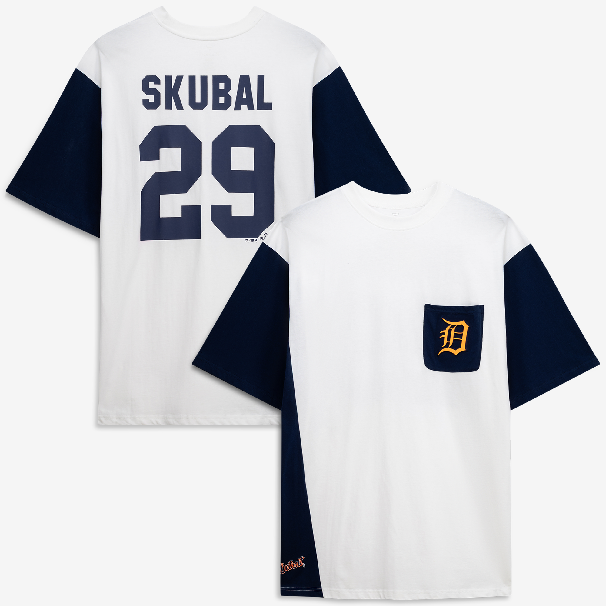 Men's Profile Tarik Skubal White/Navy Detroit Tigers Big & Tall Player Name & Number T-Shirt
