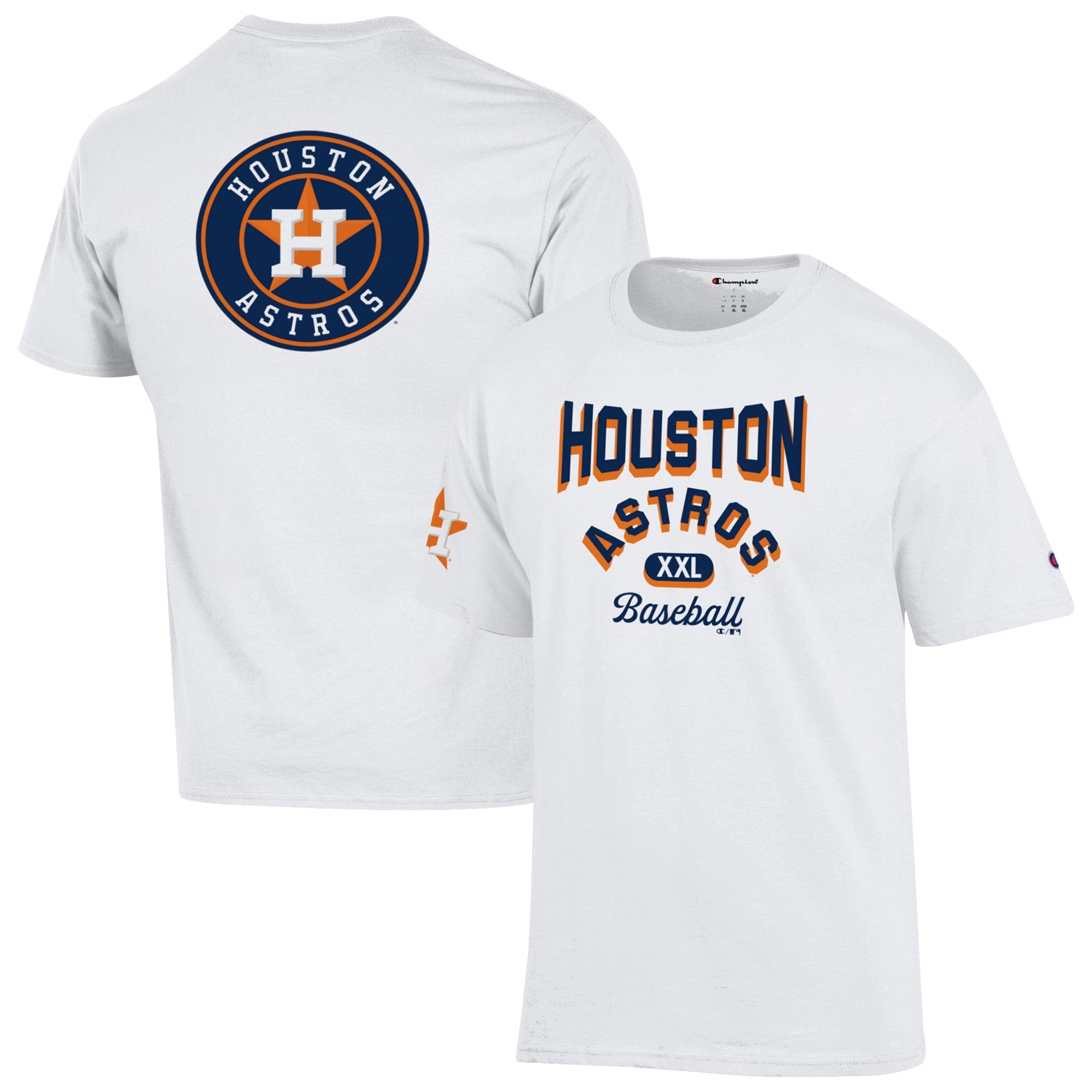 Men's Champion White Houston Astros 3-Hit Jersey T-Shirt
