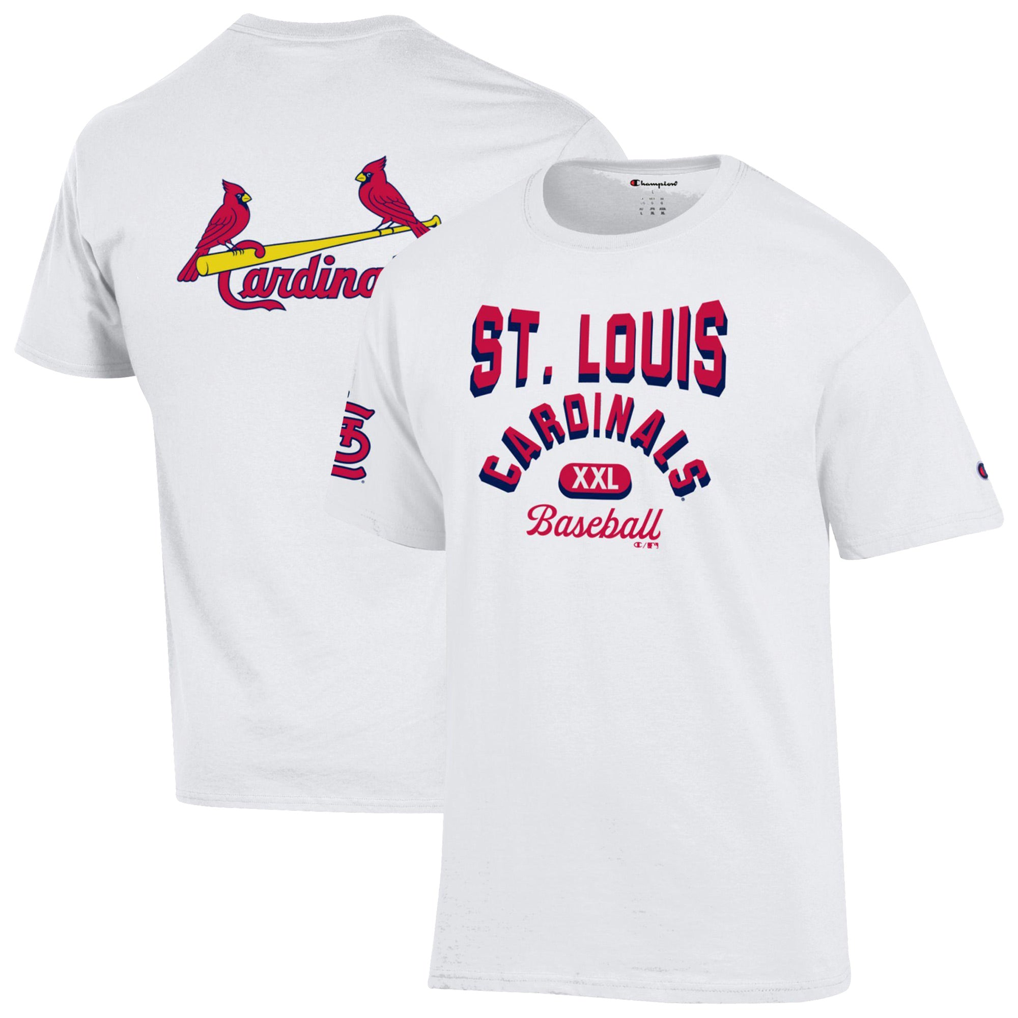 Men's Champion White St. Louis Cardinals 3-Hit Jersey T-Shirt