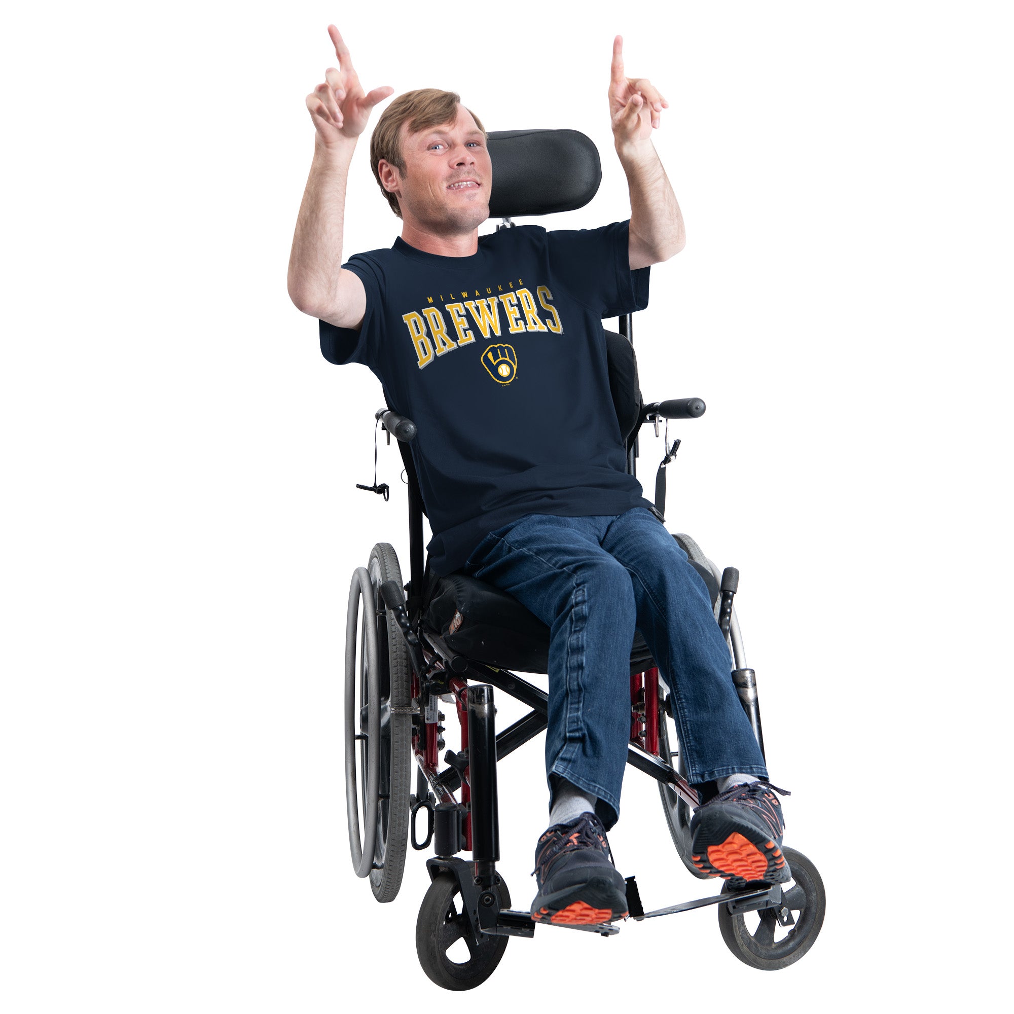 Men's G-III Sports by Carl Banks Navy Milwaukee Brewers Adaptive Classic Team Spirit T-Shirt