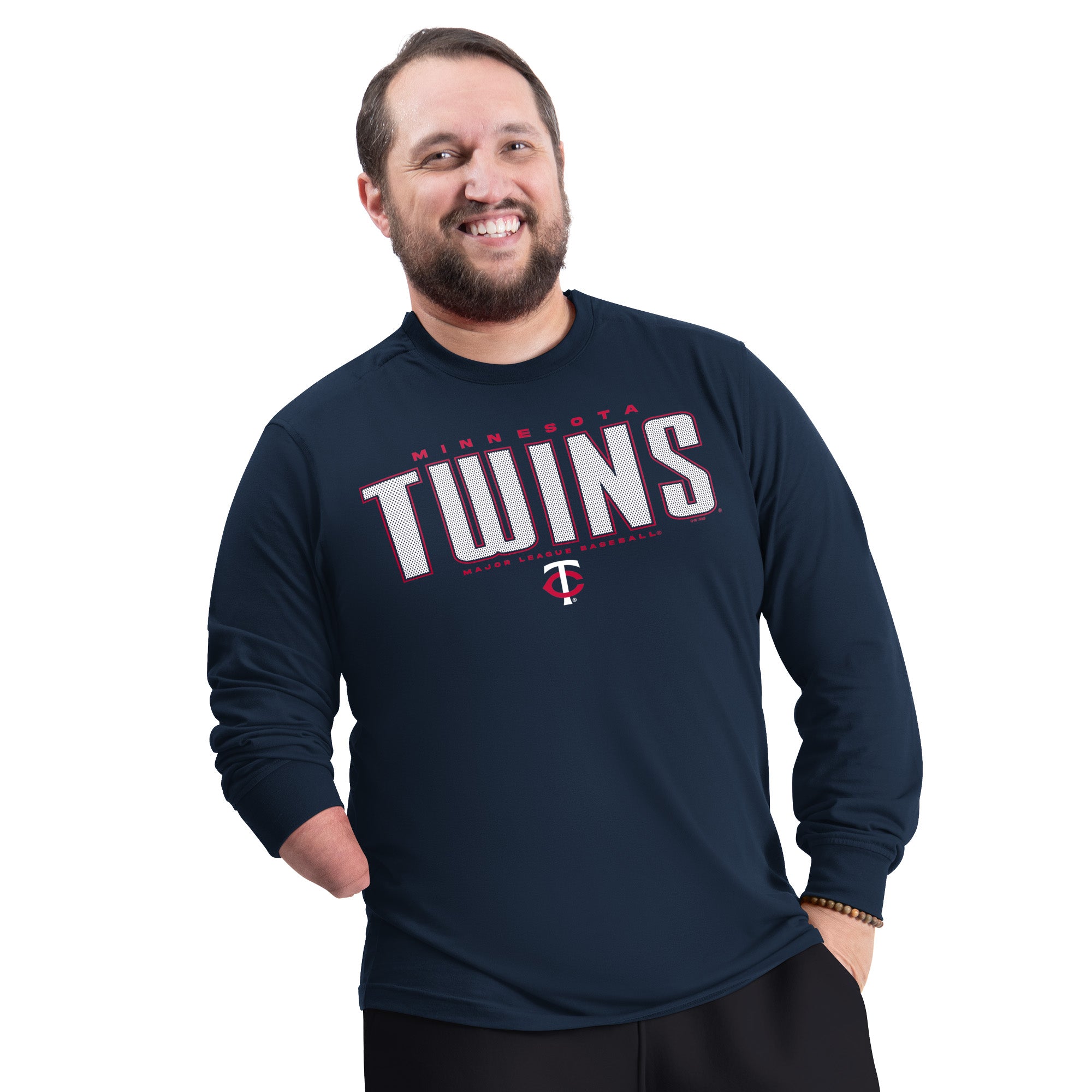 Men's G-III Sports by Carl Banks Navy Minnesota Twins Adaptive Long Sleeve T-Shirt