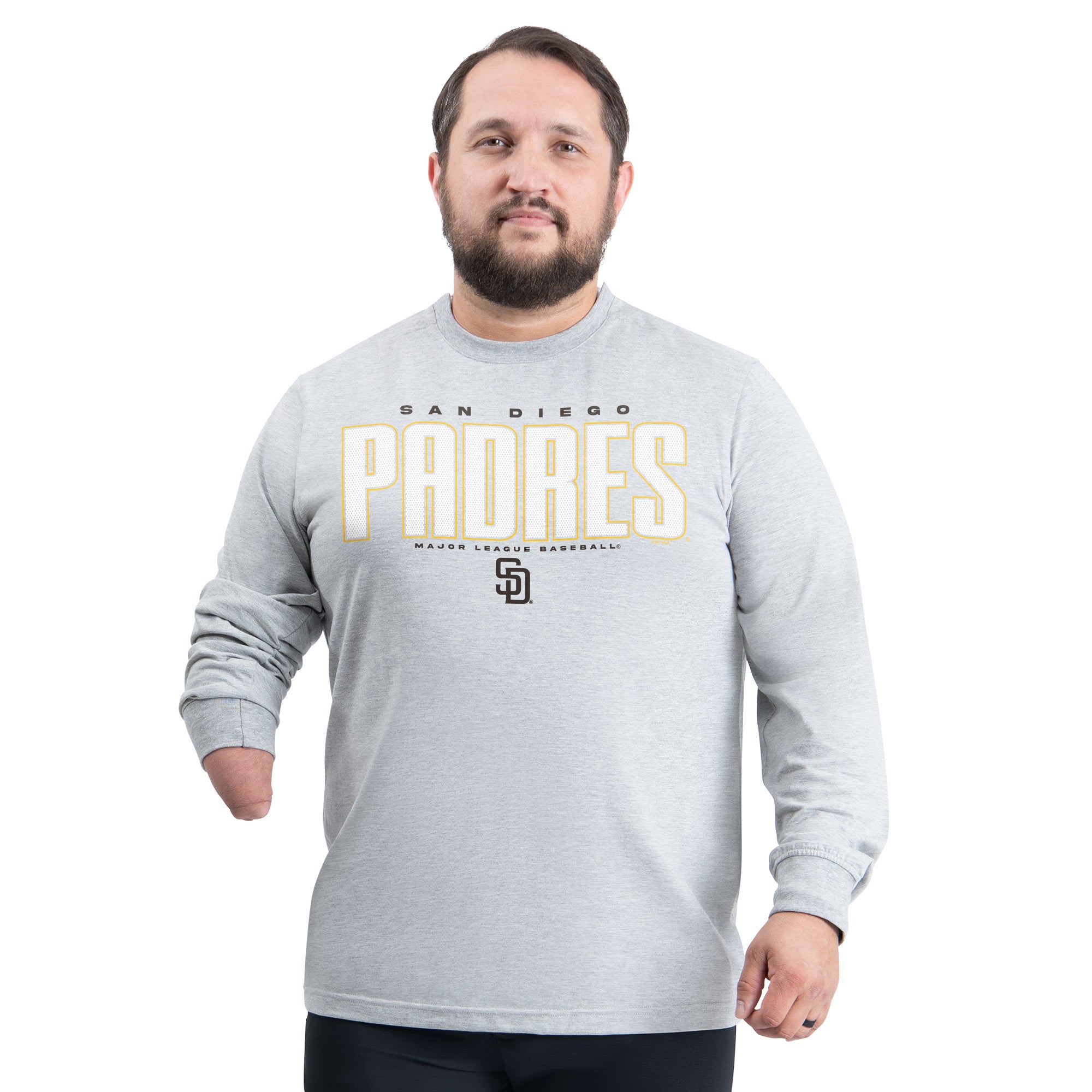 Men's G-III Sports by Carl Banks Gray San Diego Padres Adaptive Long Sleeve T-Shirt