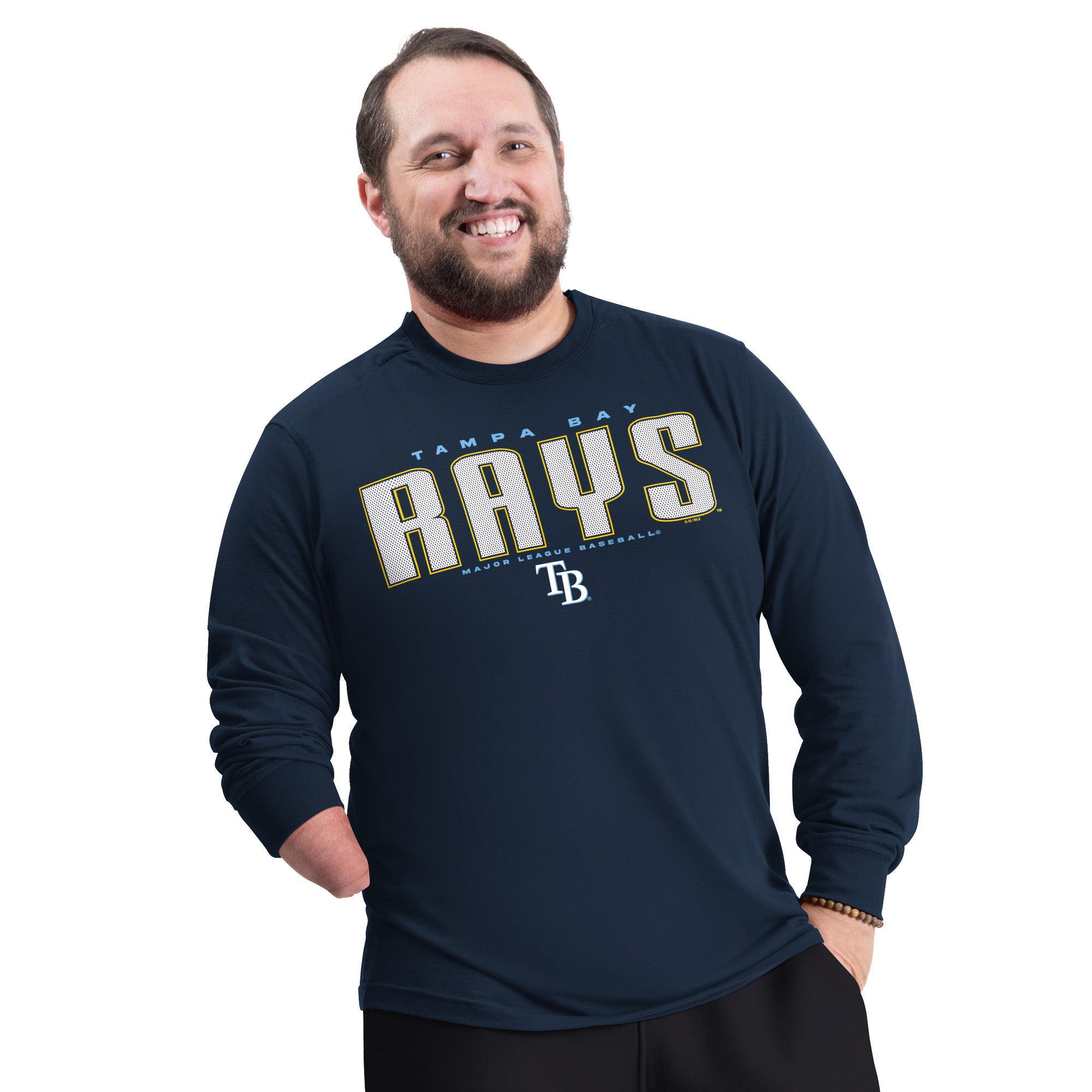 Men's G-III Sports by Carl Banks Navy Tampa Bay Rays Adaptive Long Sleeve T-Shirt