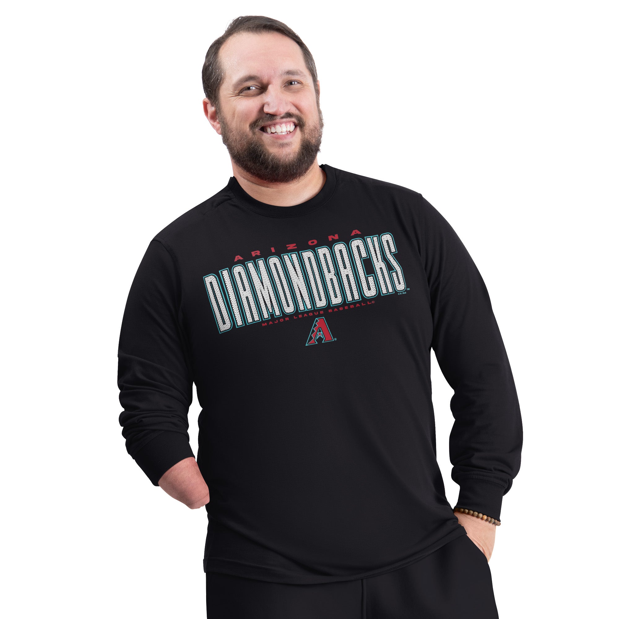 Men's G-III Sports by Carl Banks Black Arizona Diamondbacks Adaptive Long Sleeve T-Shirt