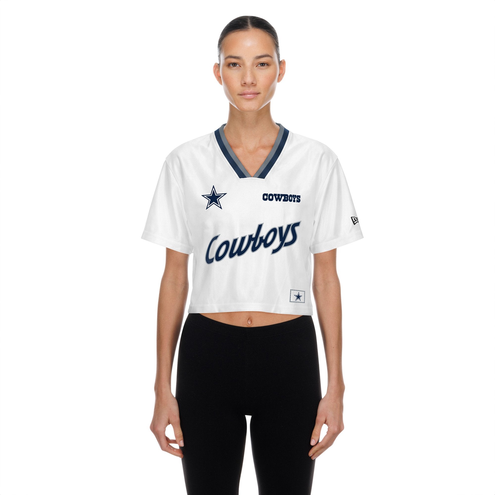 Women's New Era White Dallas Cowboys Sport Classics Boxy Cropped Fashion Jersey