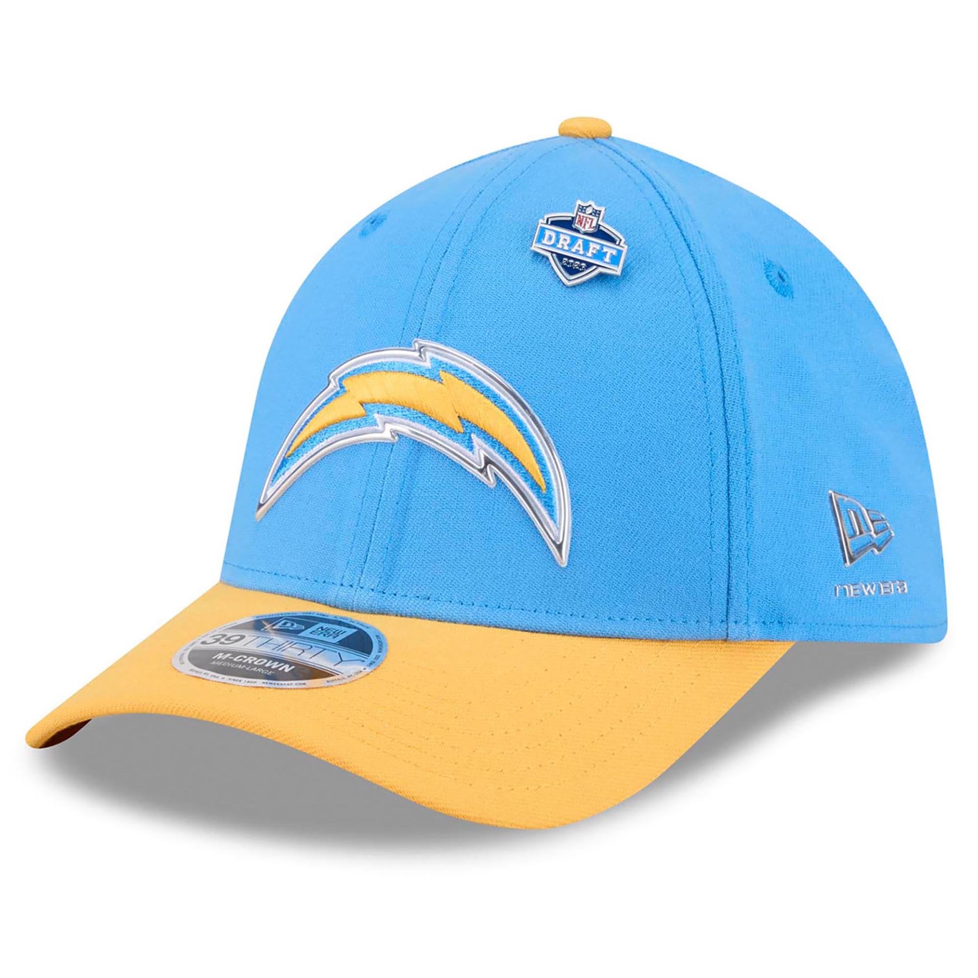 Men's New Era  Powder Blue/Gold Los Angeles Chargers 2026 NFL Draft 39THIRTY M-Crown Flex Hat