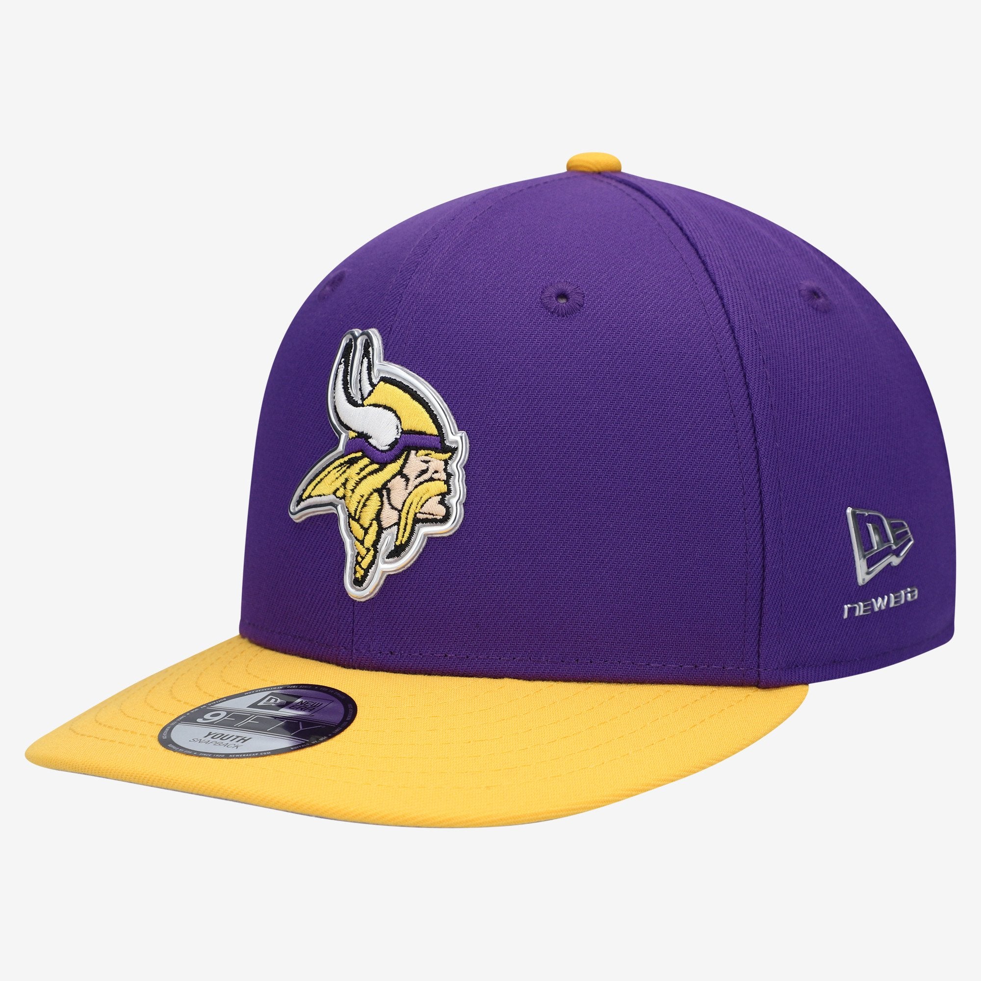 Youth New Era  Purple/Gold Minnesota Vikings 2026 NFL Draft Pre-Curved 9FIFTY Snapback Hat
