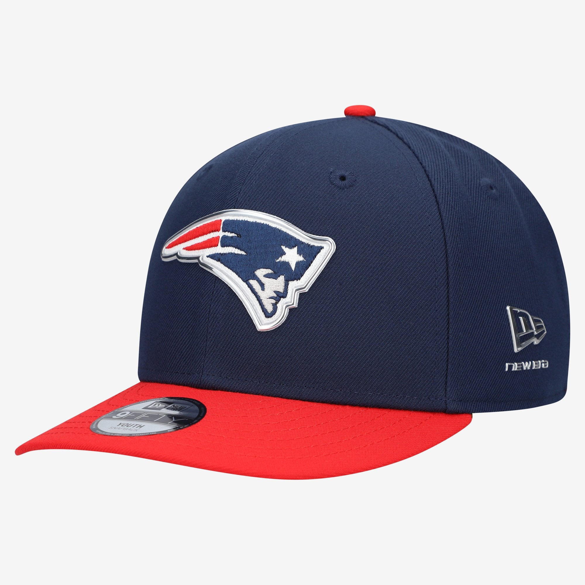 Youth New Era  Navy/Red New England Patriots 2026 NFL Draft Pre-Curved 9FIFTY Snapback Hat