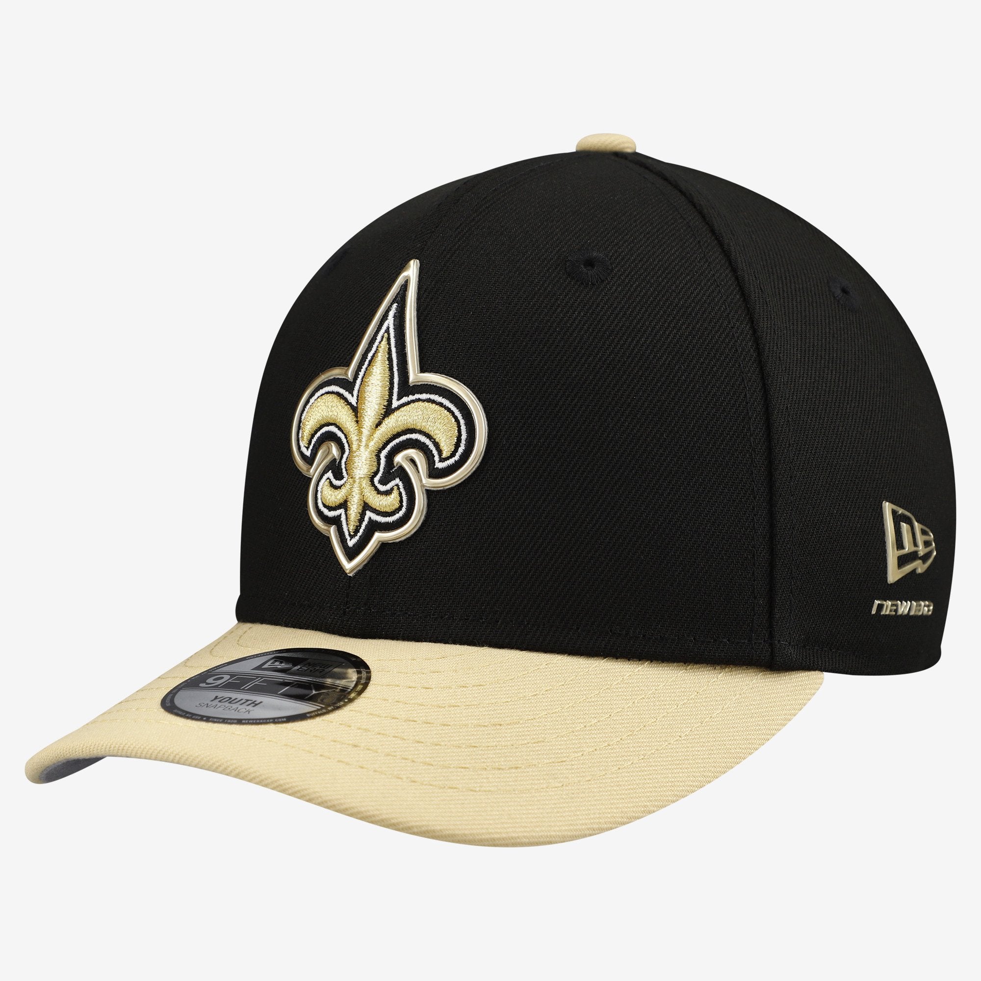 Youth New Era  Black/Gold New Orleans Saints 2026 NFL Draft Pre-Curved 9FIFTY Snapback Hat