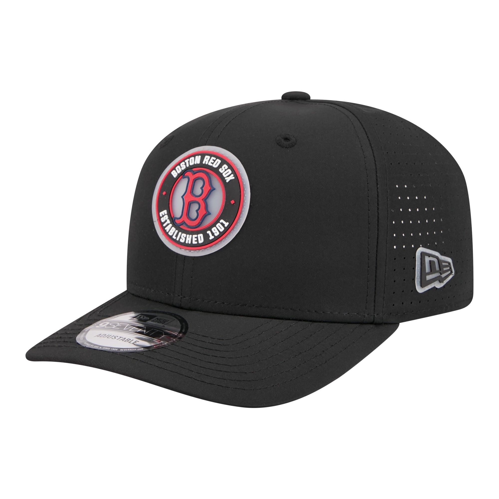 Men's New Era  Black Boston Red Sox Circle 9SEVENTY Adjustable Hat