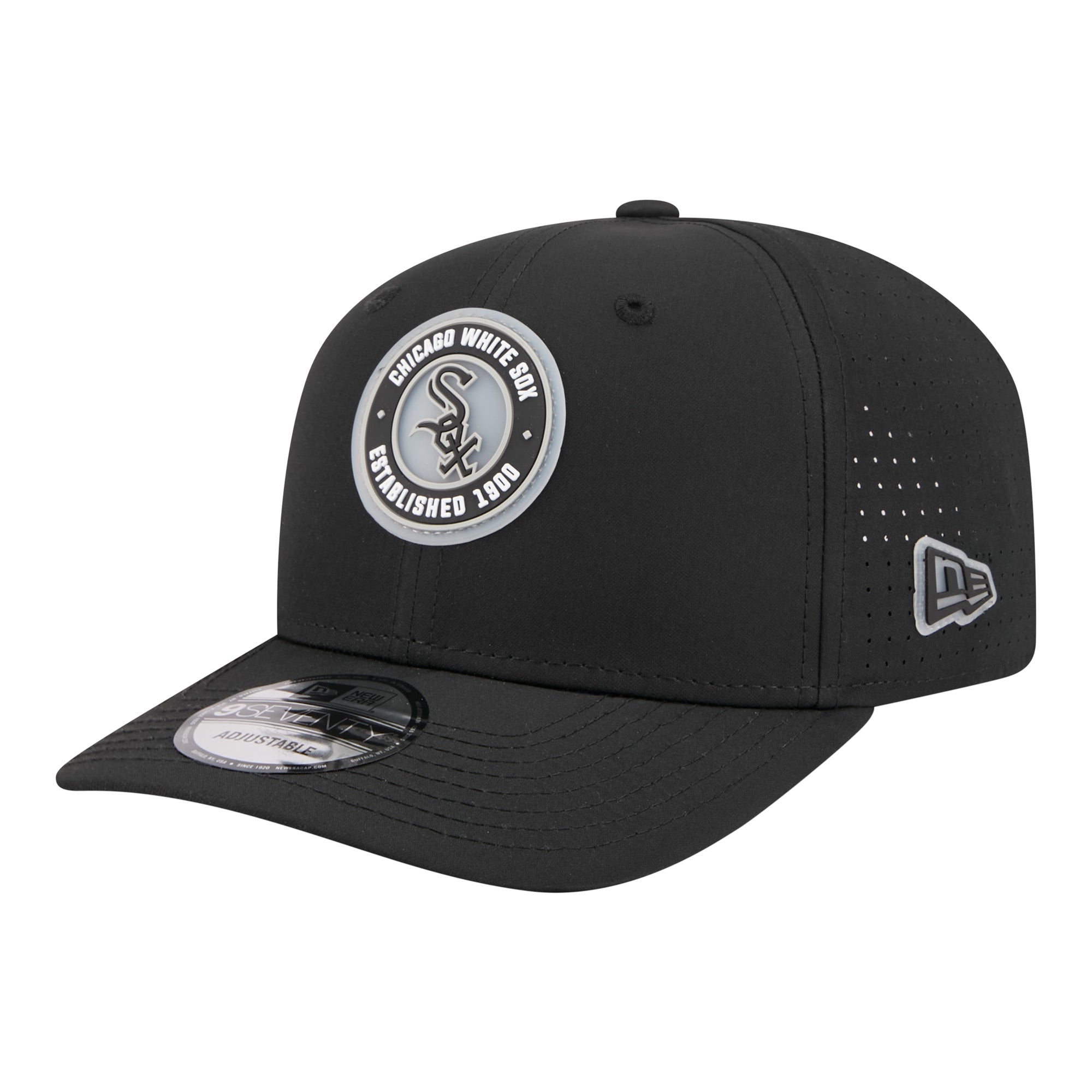 Men's New Era  Black Chicago White Sox Circle 9SEVENTY Adjustable Hat