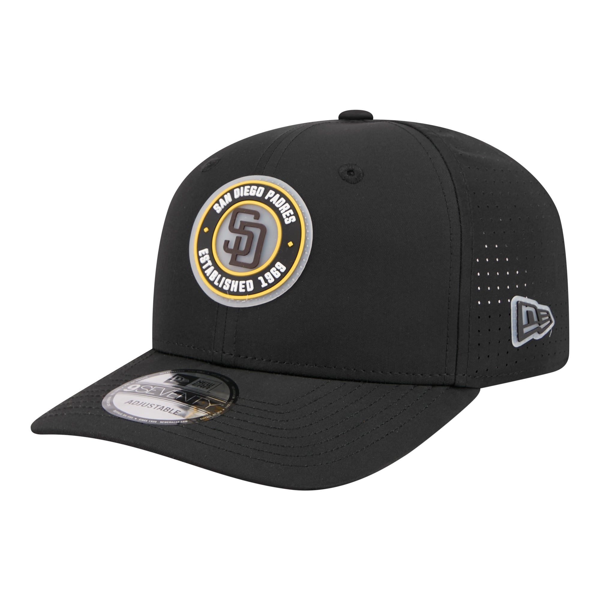 Men's New Era  Black San Diego Padres Circle 9SEVENTY Adjustable Hat