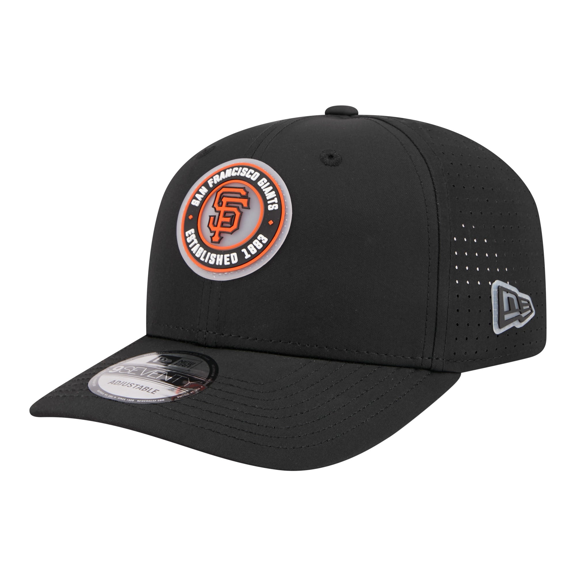 Men's New Era  Black San Francisco Giants Circle 9SEVENTY Adjustable Hat