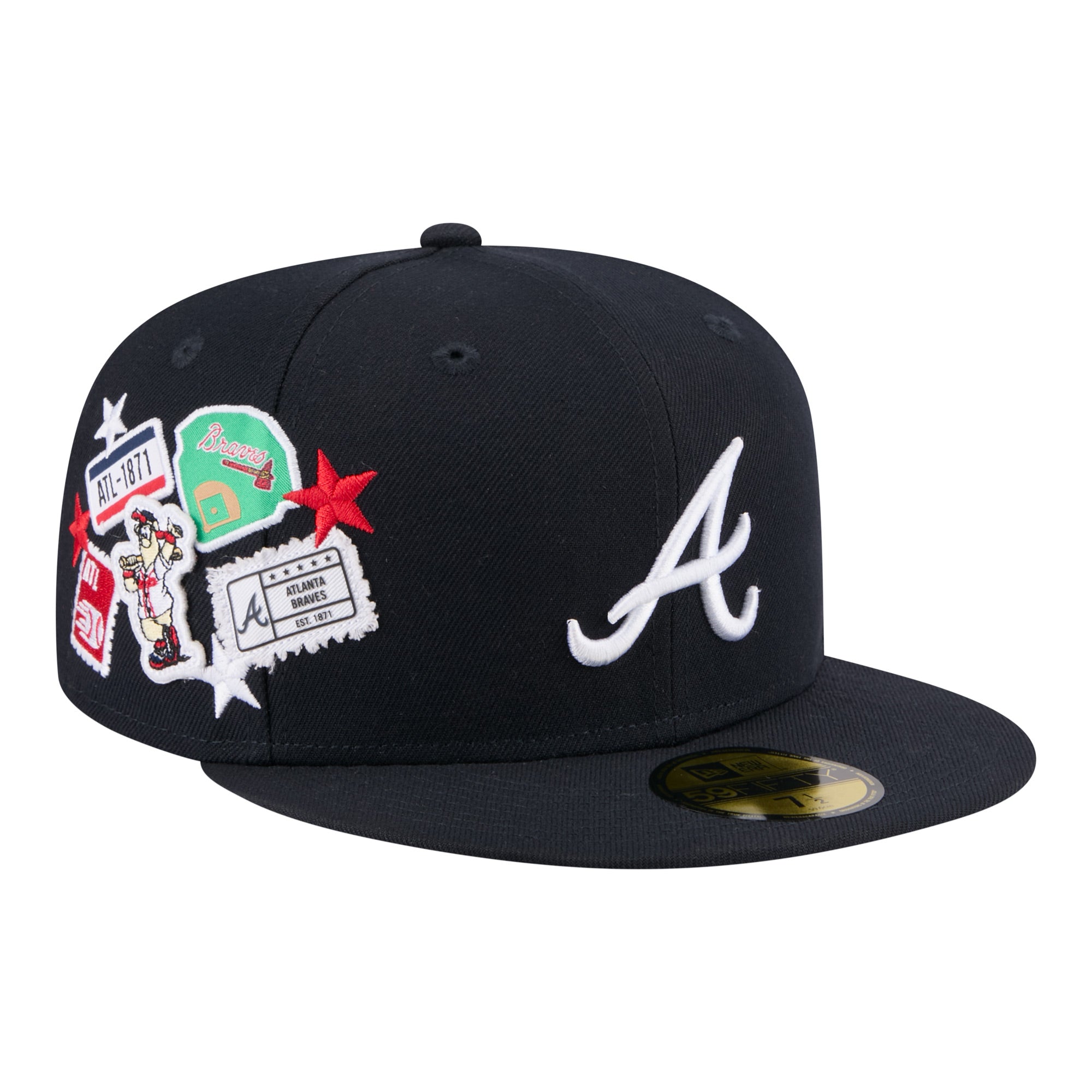 Men's New Era  Navy Atlanta Braves City Patch 59FIFTY Fitted Hat