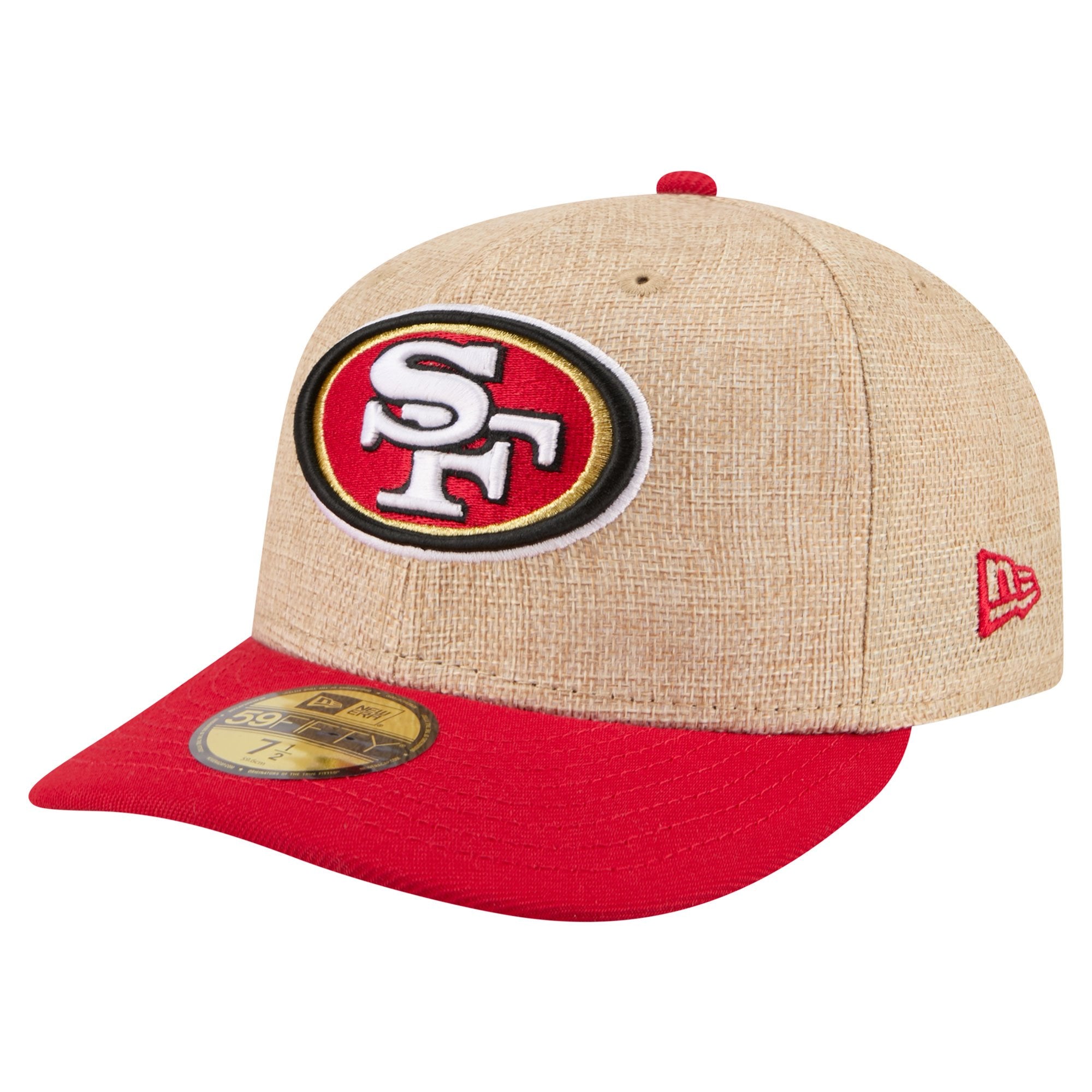 Men's New Era  Natural/Scarlet San Francisco 49ers Pre-Curved Twine 59FIFTY Fitted Hat