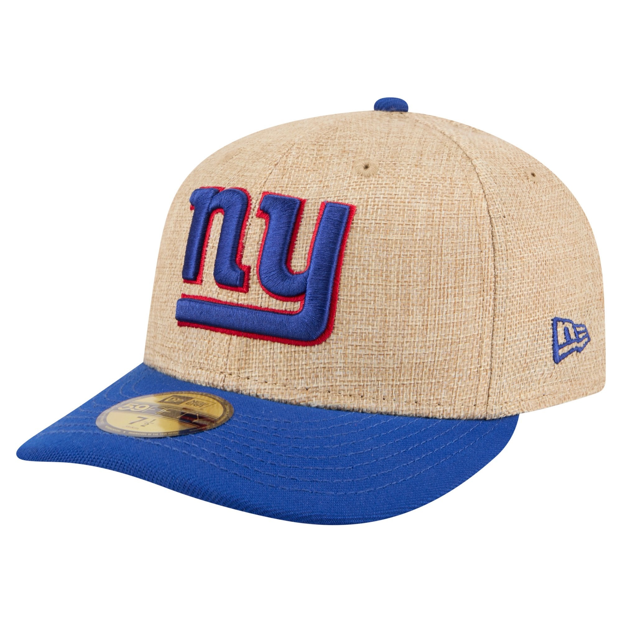 Men's New Era  Natural/Royal New York Giants Pre-Curved Twine 59FIFTY Fitted Hat