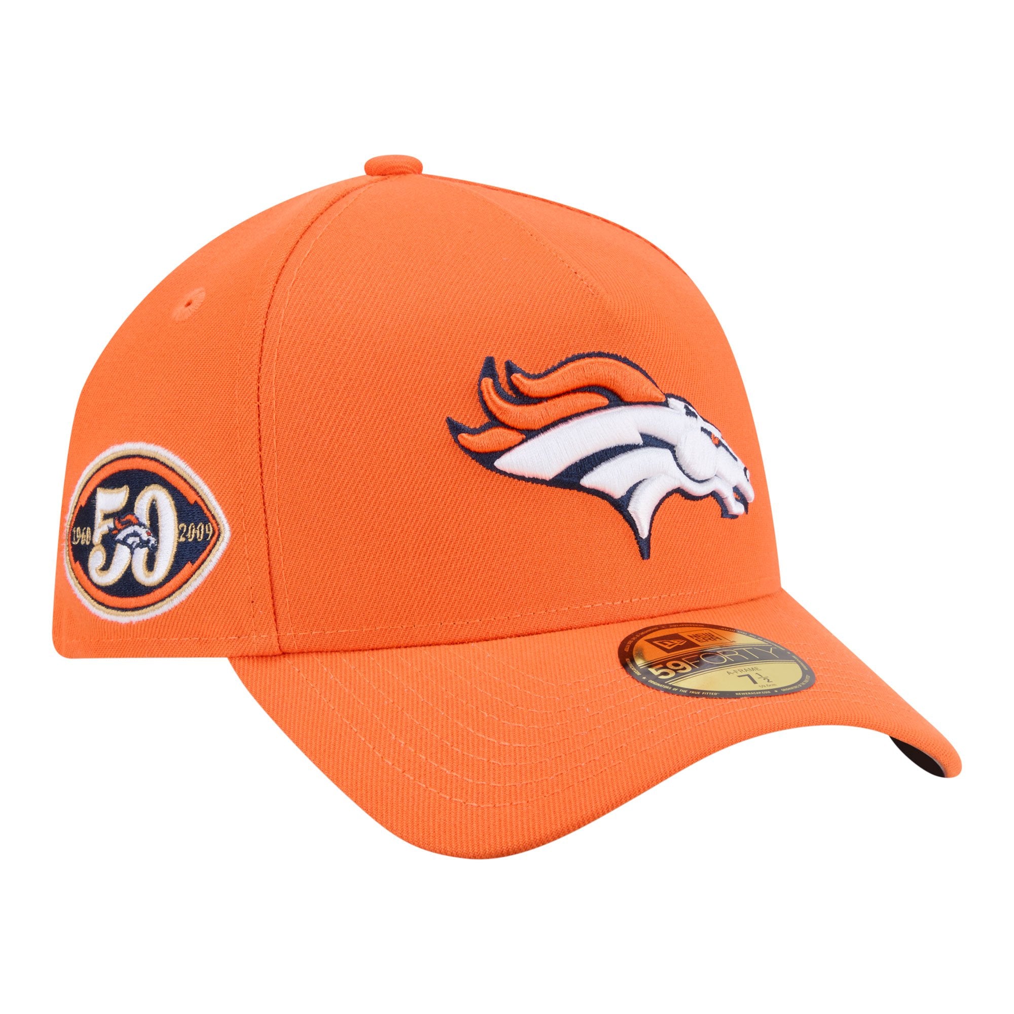 Men's New Era  Orange Denver Broncos A-Frame 59FORTY Fitted Hat