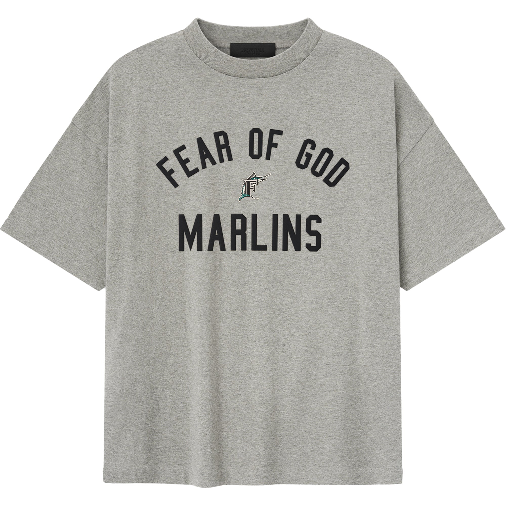 Men's Fear of God x MLB Heather Gray Florida Marlins 90's Fit T-Shirt