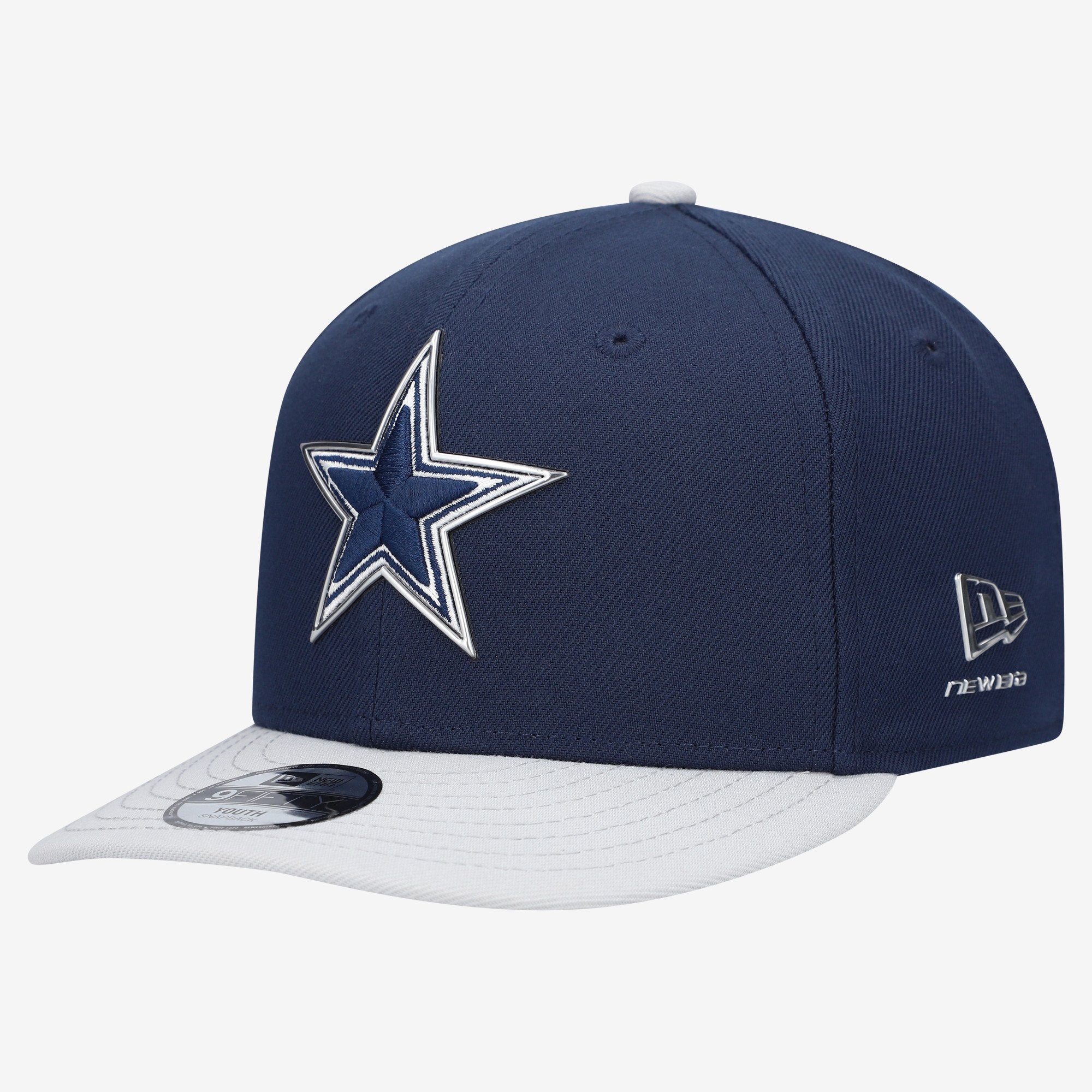 Youth New Era  Navy/Silver Dallas Cowboys 2026 NFL Draft Pre-Curved 9FIFTY Snapback Hat