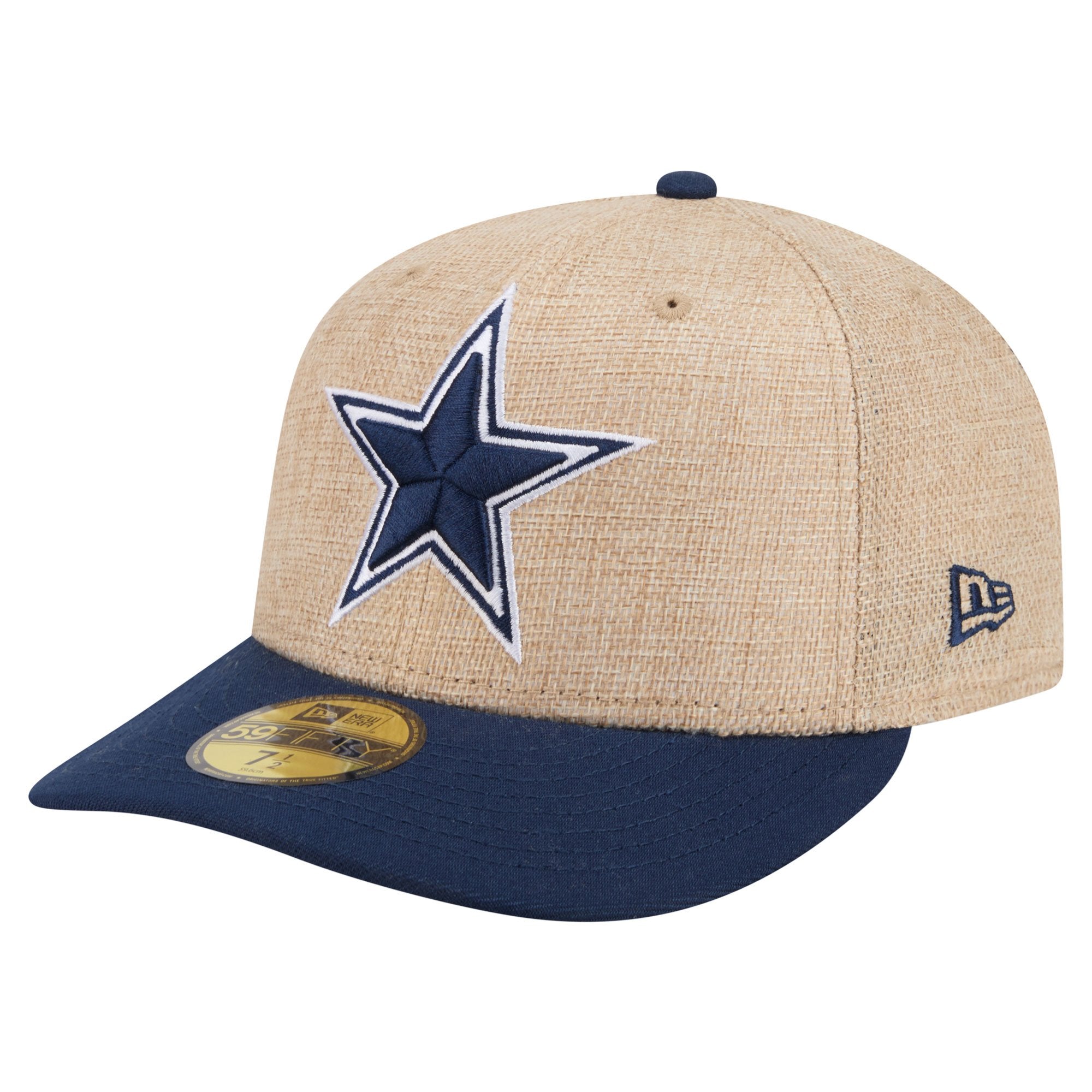 Men's New Era  Natural/Navy Dallas Cowboys Pre-Curved Twine 59FIFTY Fitted Hat