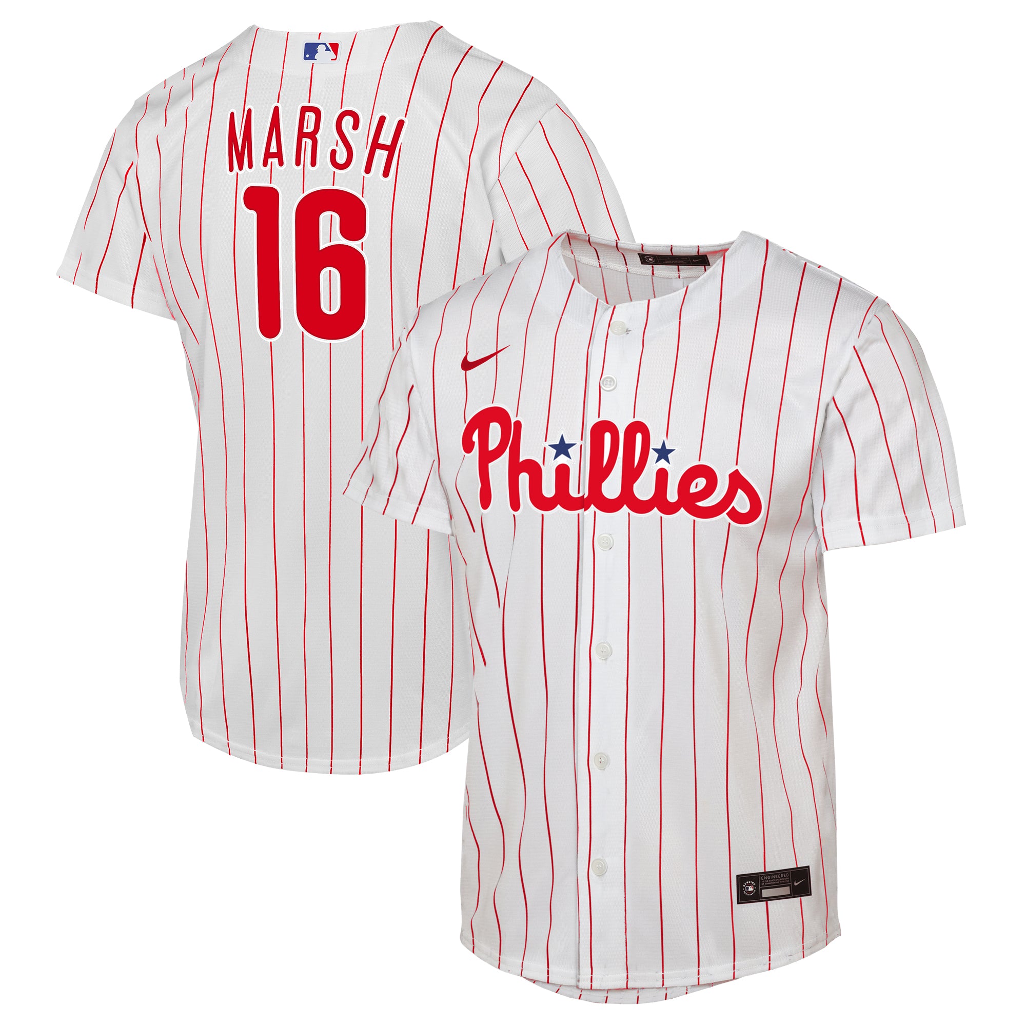 Youth Nike Brandon Marsh White Philadelphia Phillies Home Replica Jersey