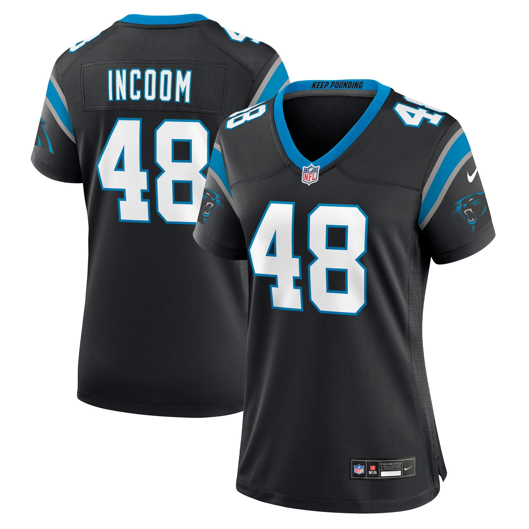Women's Nike Thomas Incoom  Black Carolina Panthers Team Game Jersey