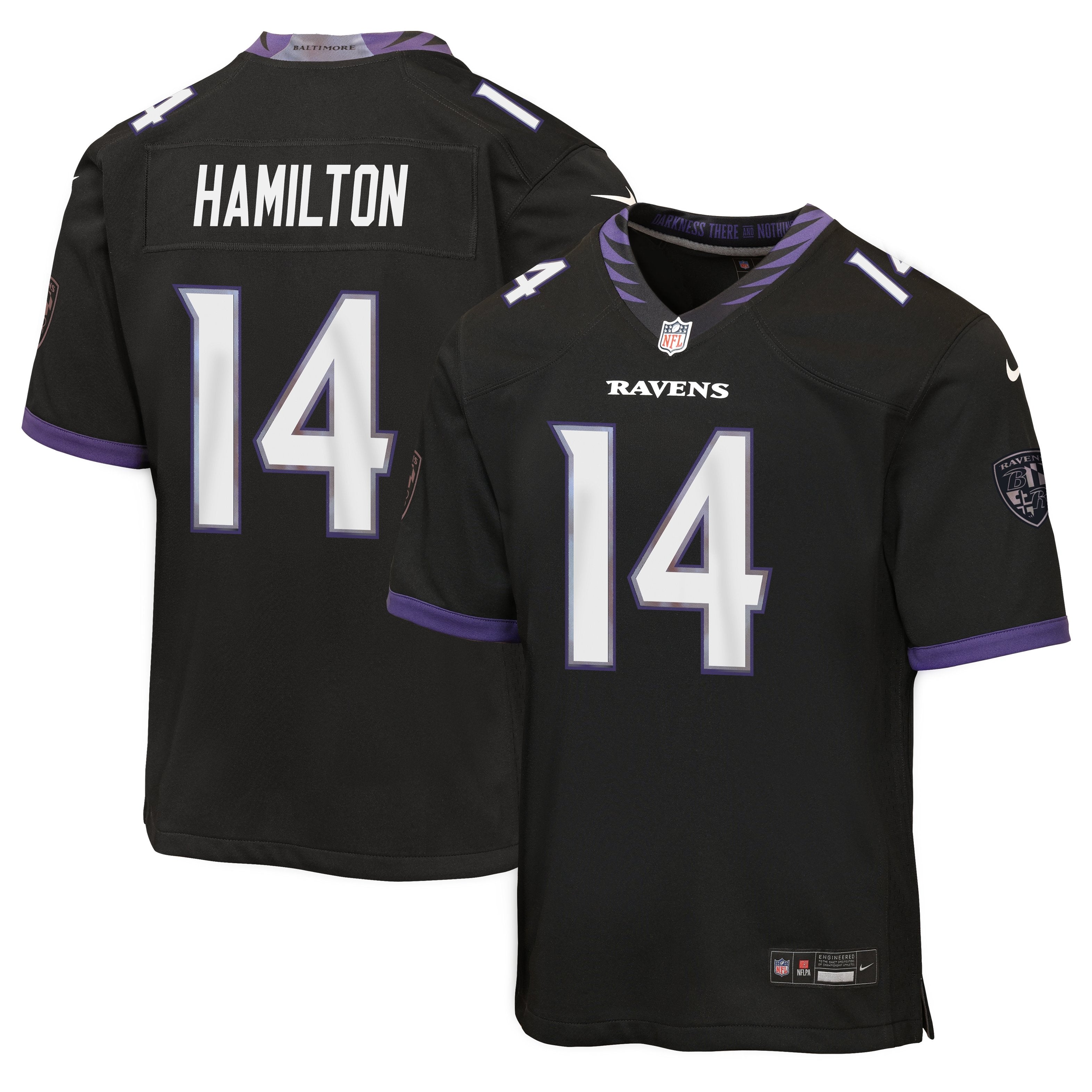 Youth Nike Kyle Hamilton Black Baltimore Ravens Alternate Game Jersey