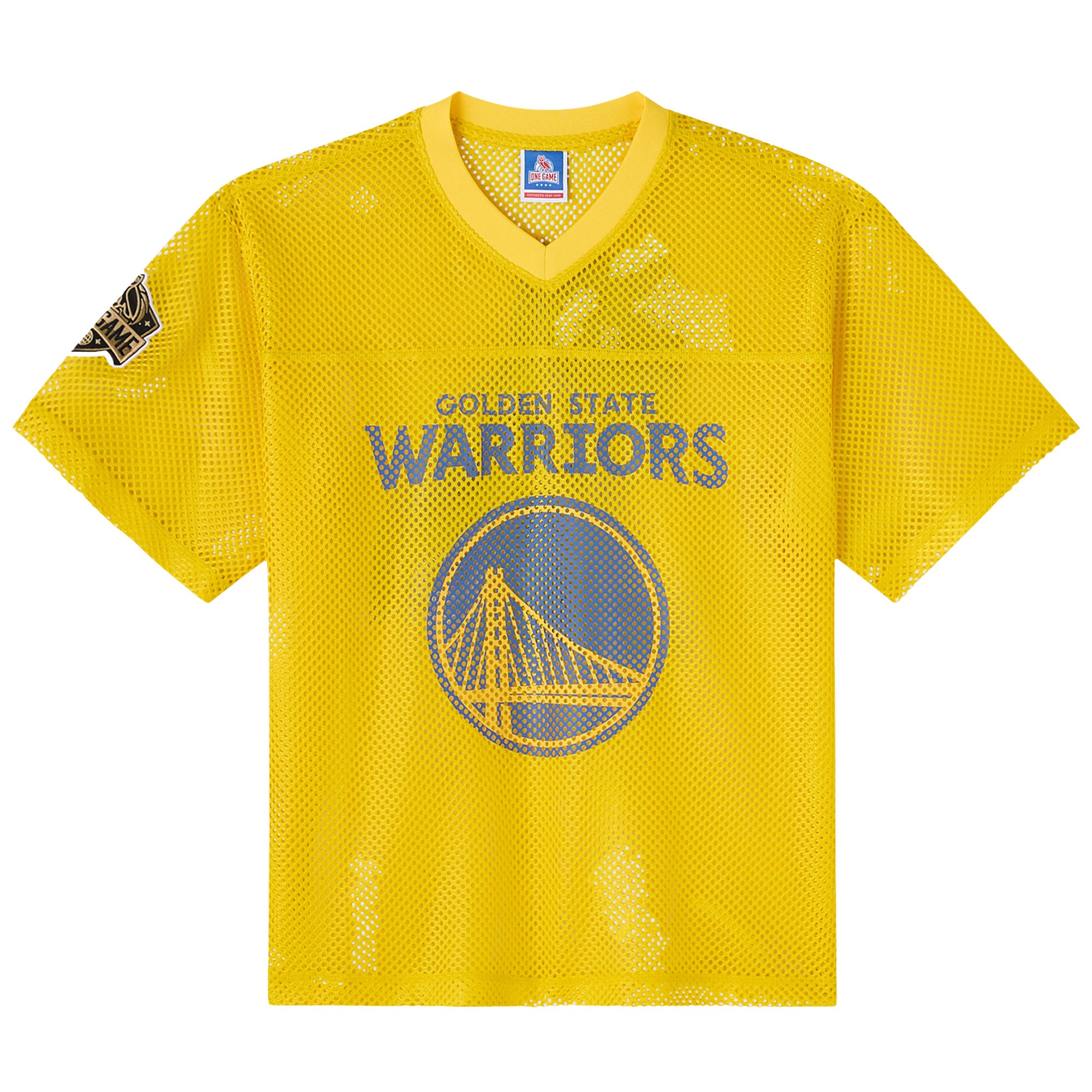 Men's OVO x NBA  Gold Golden State Warriors Mesh Football Fashion Jersey