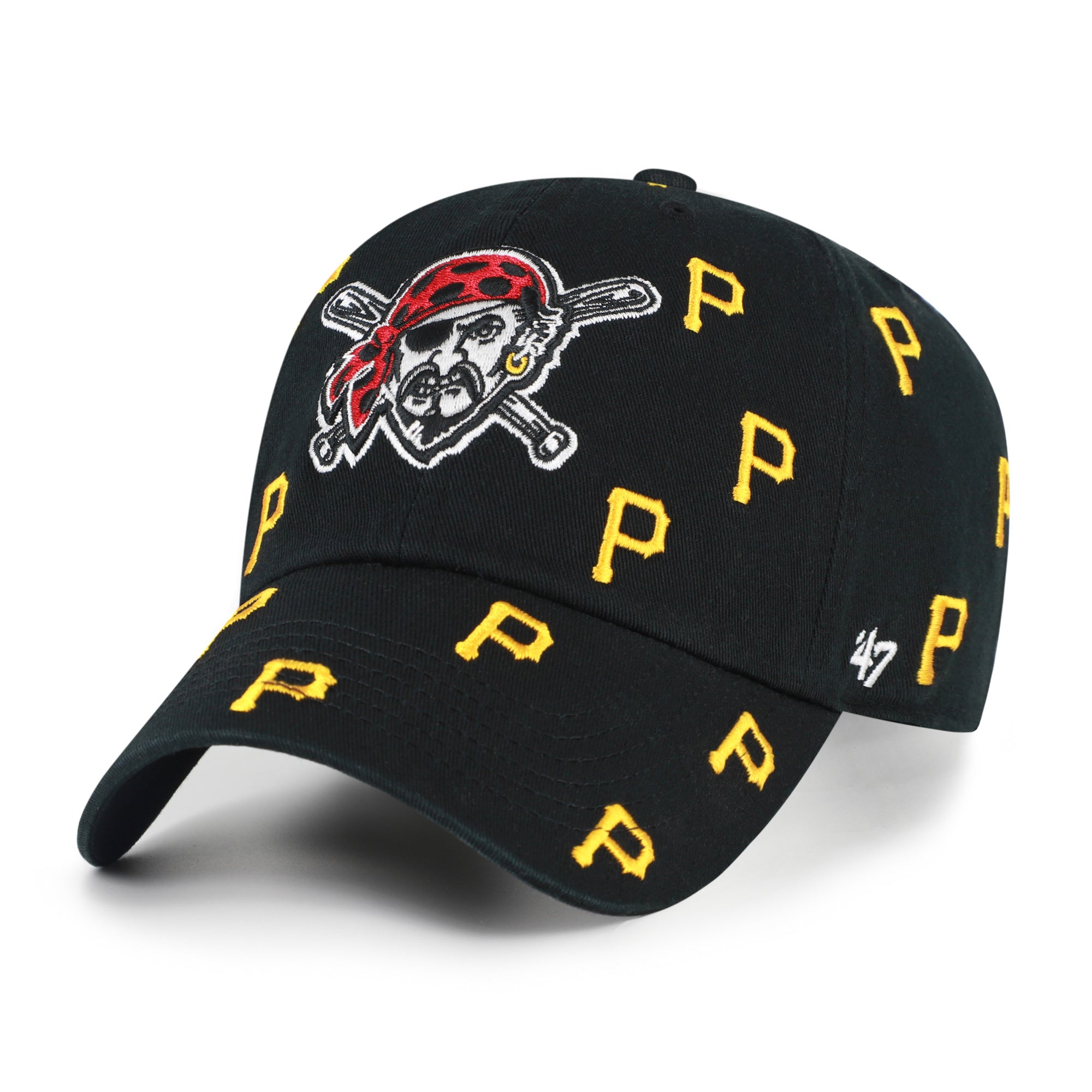 Women's '47  Black Pittsburgh Pirates Confetti Clean Up Adjustable Hat