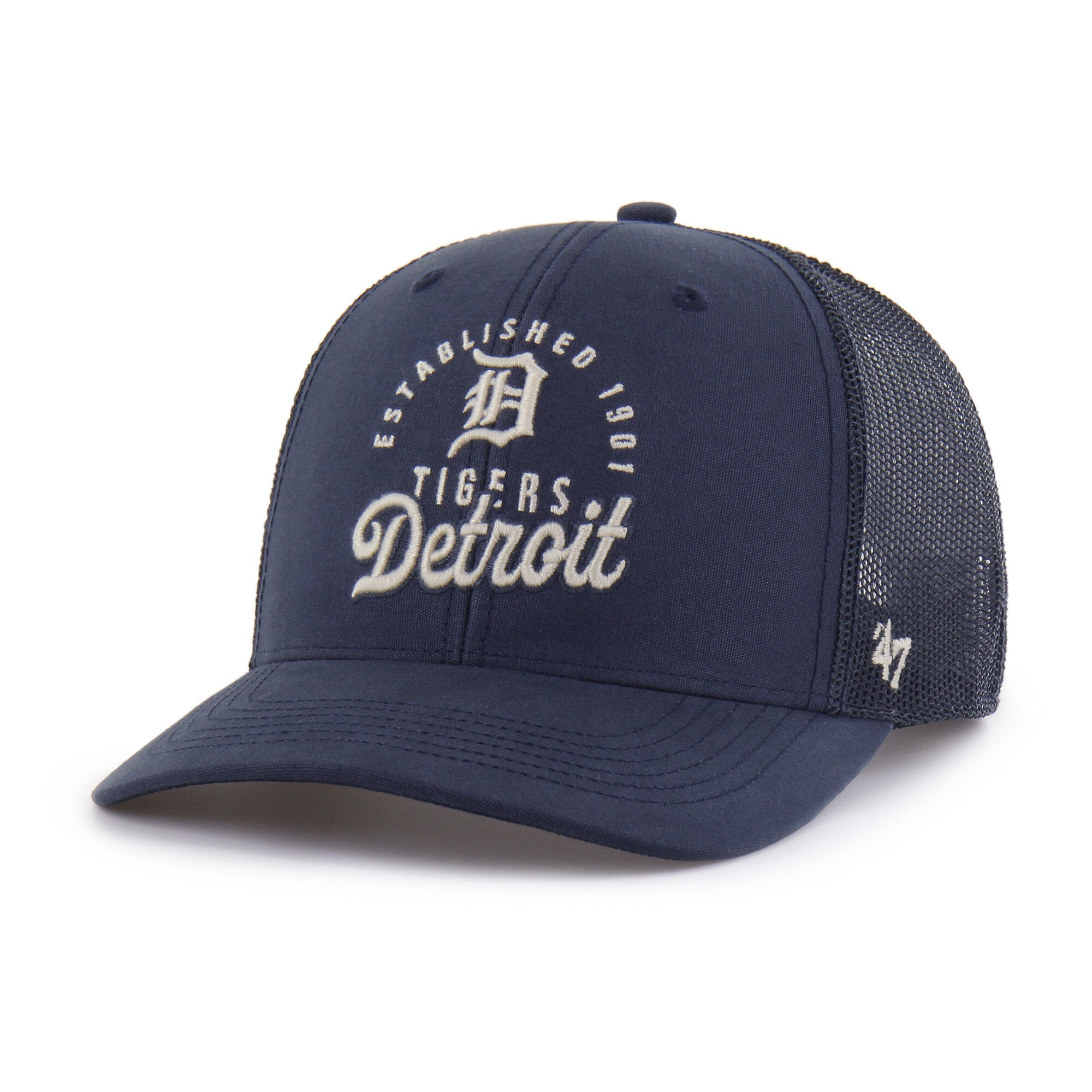 Men's '47 Navy Detroit Tigers Pitstop Trucker Adjustable Hat