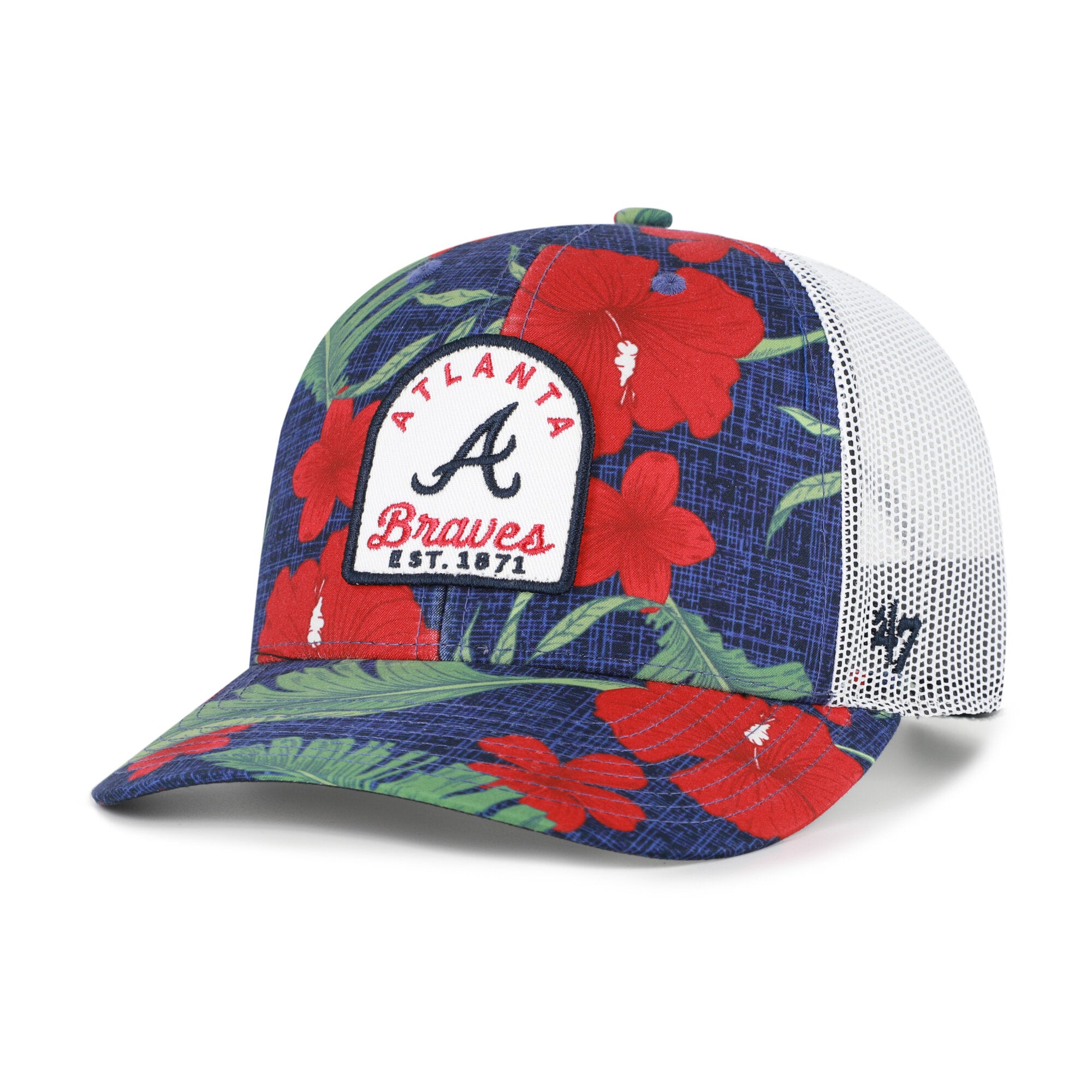 Men's '47  Navy Atlanta Braves Tei Beachside Adjustable Trucker Hat