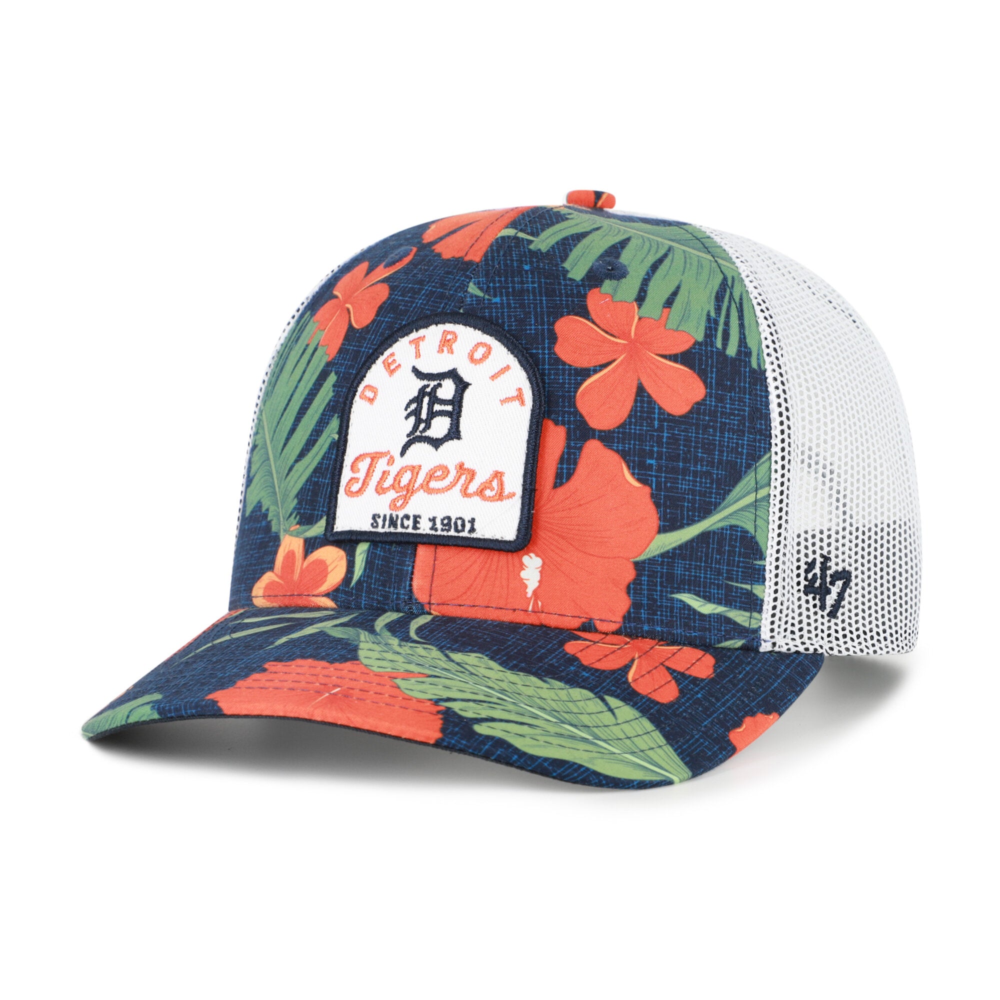 Men's '47  Navy Detroit Tigers Tei Beachside Adjustable Trucker Hat