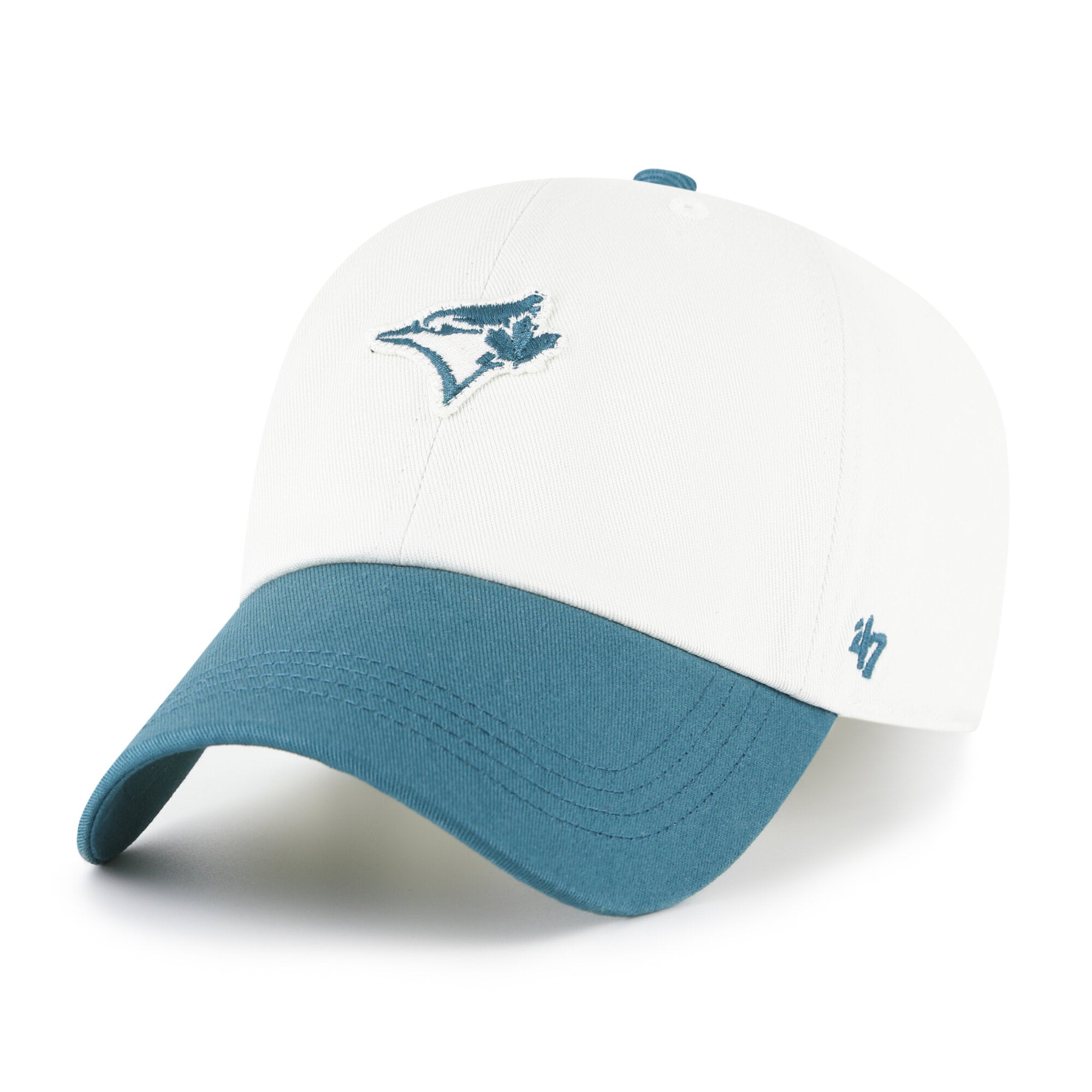 Men's '47 White/Teal Toronto Blue Jays Contemporary Tonal Clean Up Adjustable Hat