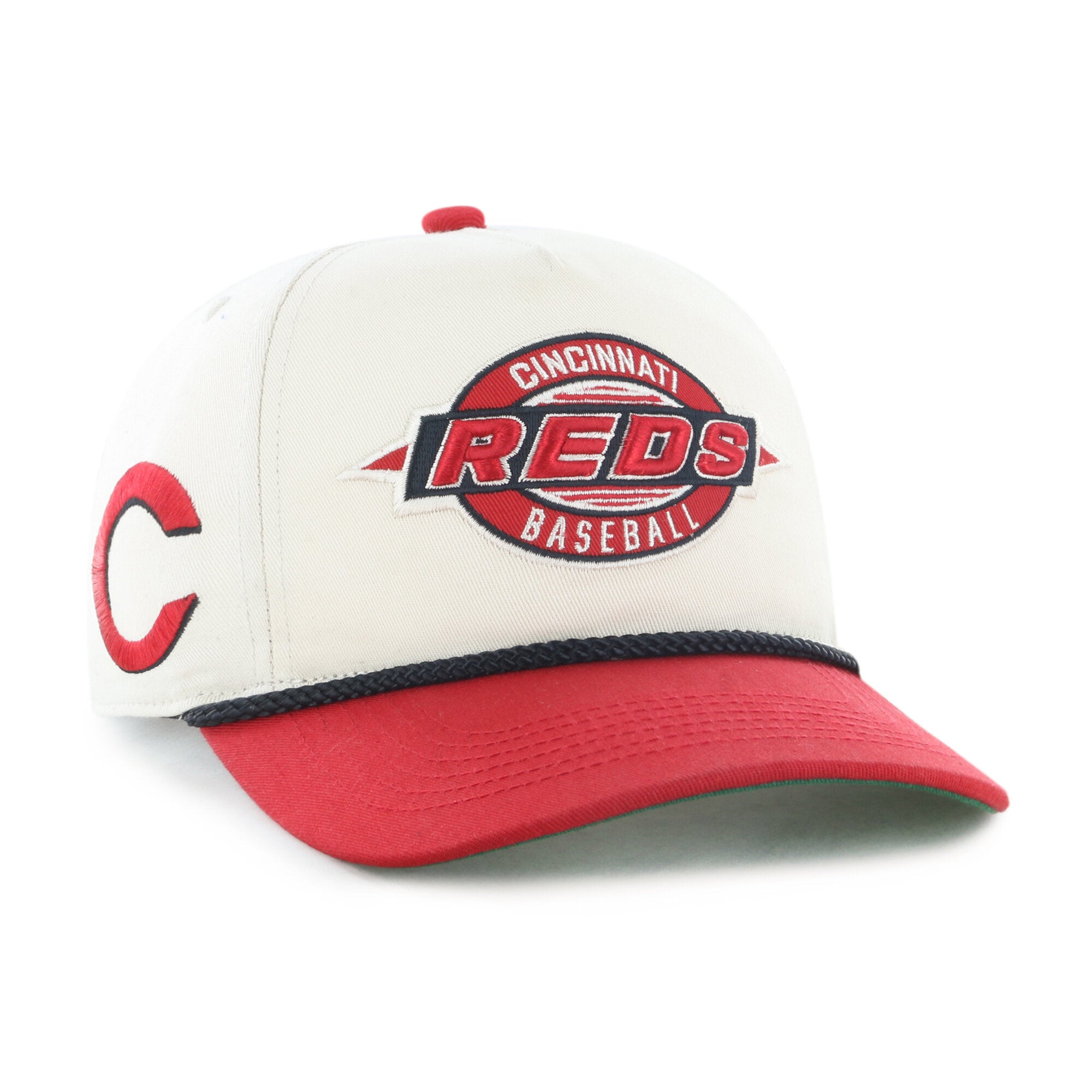 Youth '47 Natural/Red Cincinnati Reds Frame Out Hitch Adjustable Hat