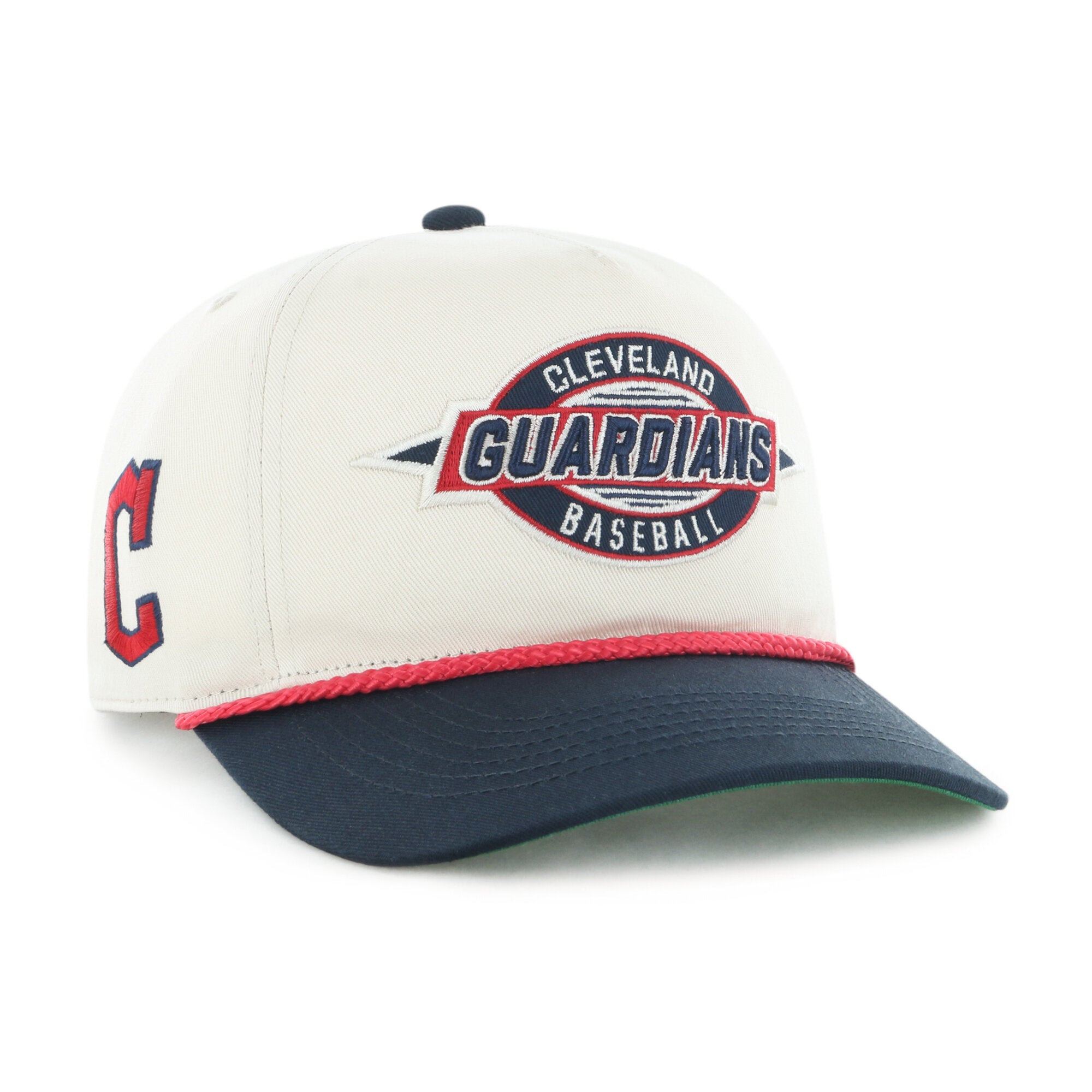 Youth '47 Natural/Navy Cleveland Guardians Frame Out Hitch Adjustable Hat