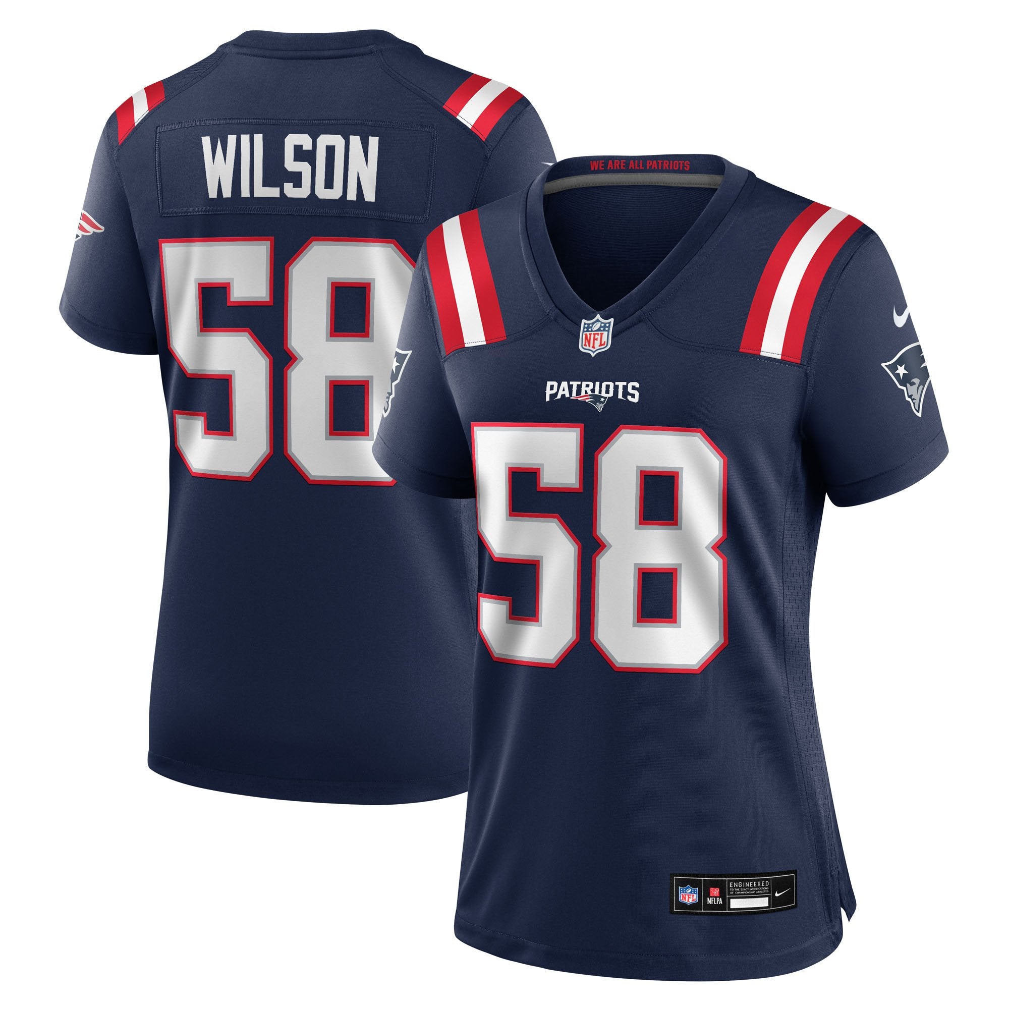 Women's Nike Jared Wilson  Navy New England Patriots Team Game Jersey