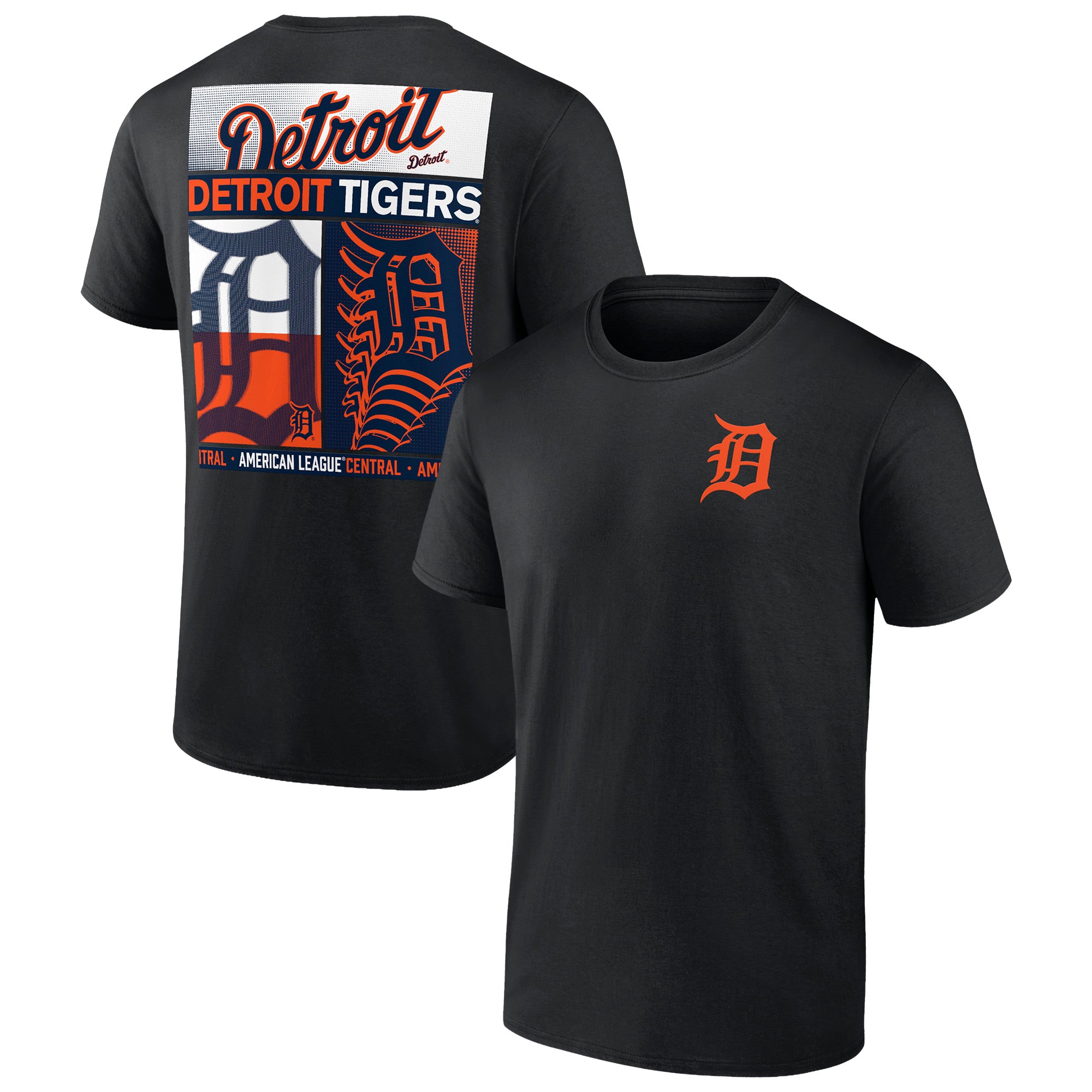 Men's Profile Black Detroit Tigers Big & Tall Two-Sided Graphic T-Shirt