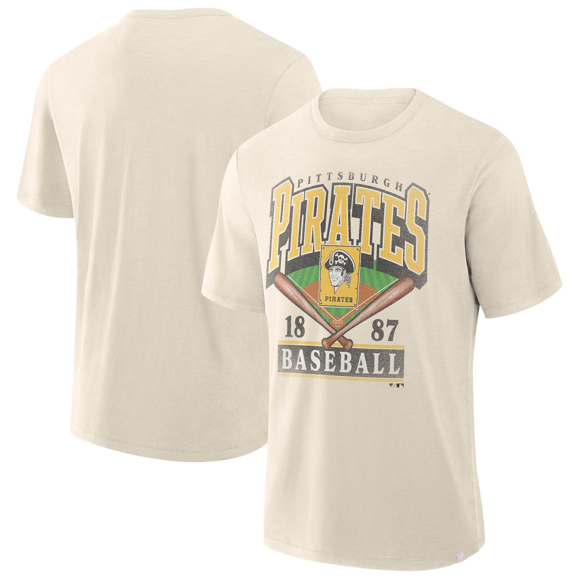 Men's Profile Cream Pittsburgh Pirates Big & Tall Screen Print T-Shirt