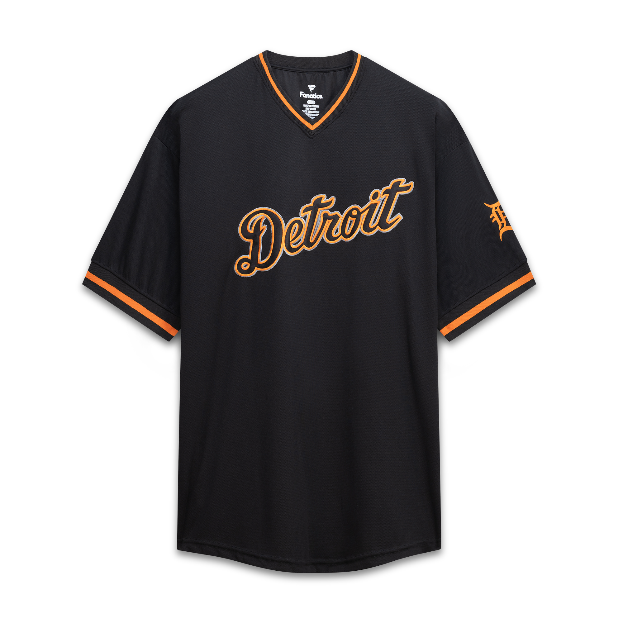 Men's Fanatics Black Detroit Tigers Big & Tall Pop Texture V-Neck T-Shirt