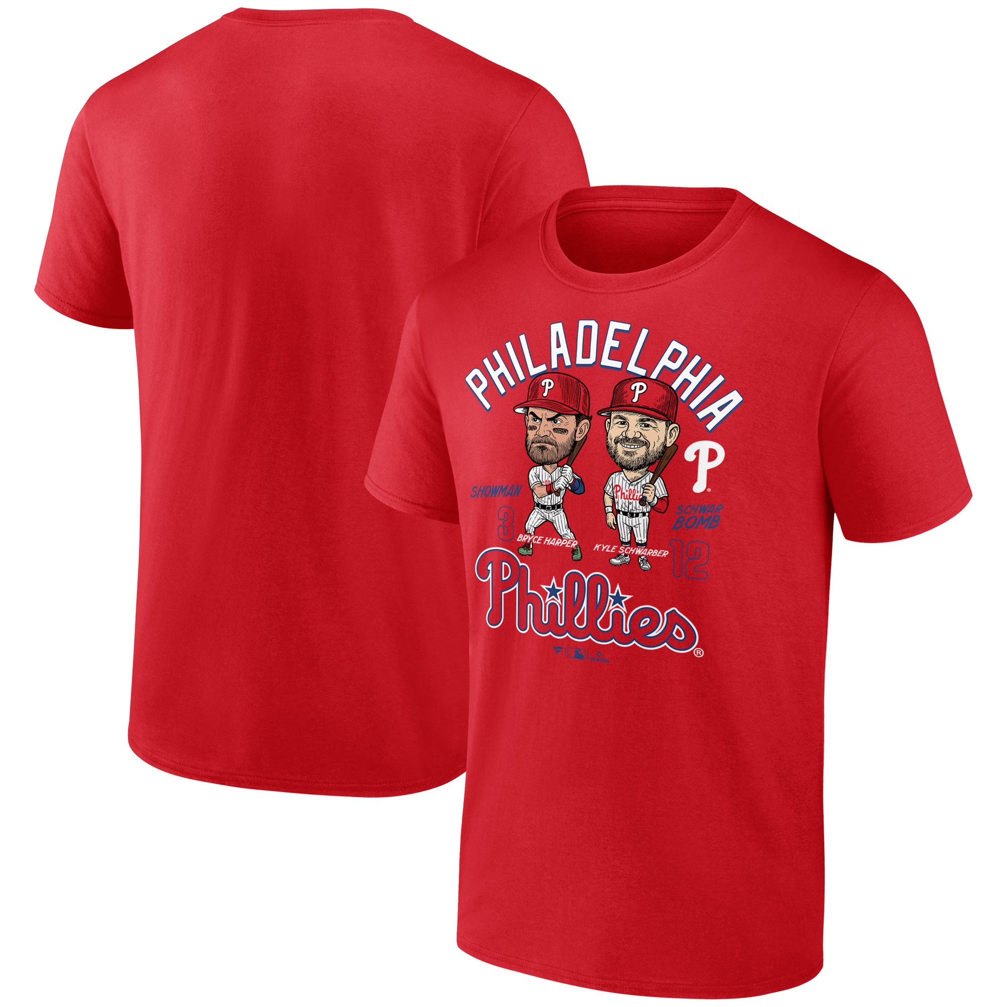 Men's Bryce Harper & Kyle Schwarber Red Philadelphia Phillies Player Duo T-Shirt