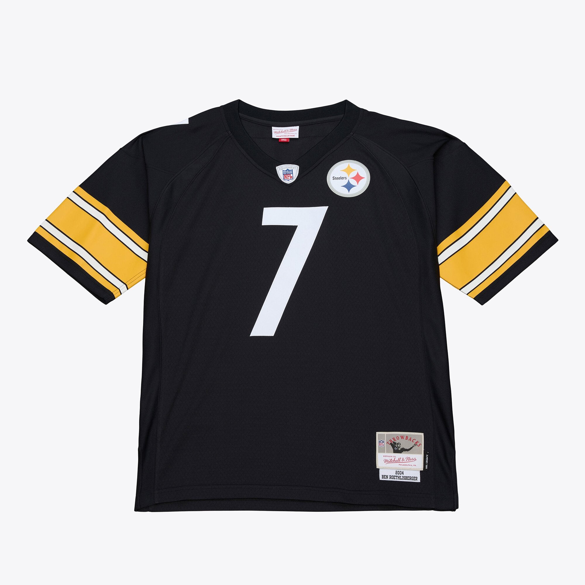 Men's Mitchell & Ness Ben Roethlisberger Black Pittsburgh Steelers 2004 Legacy Throwback Replica Jersey
