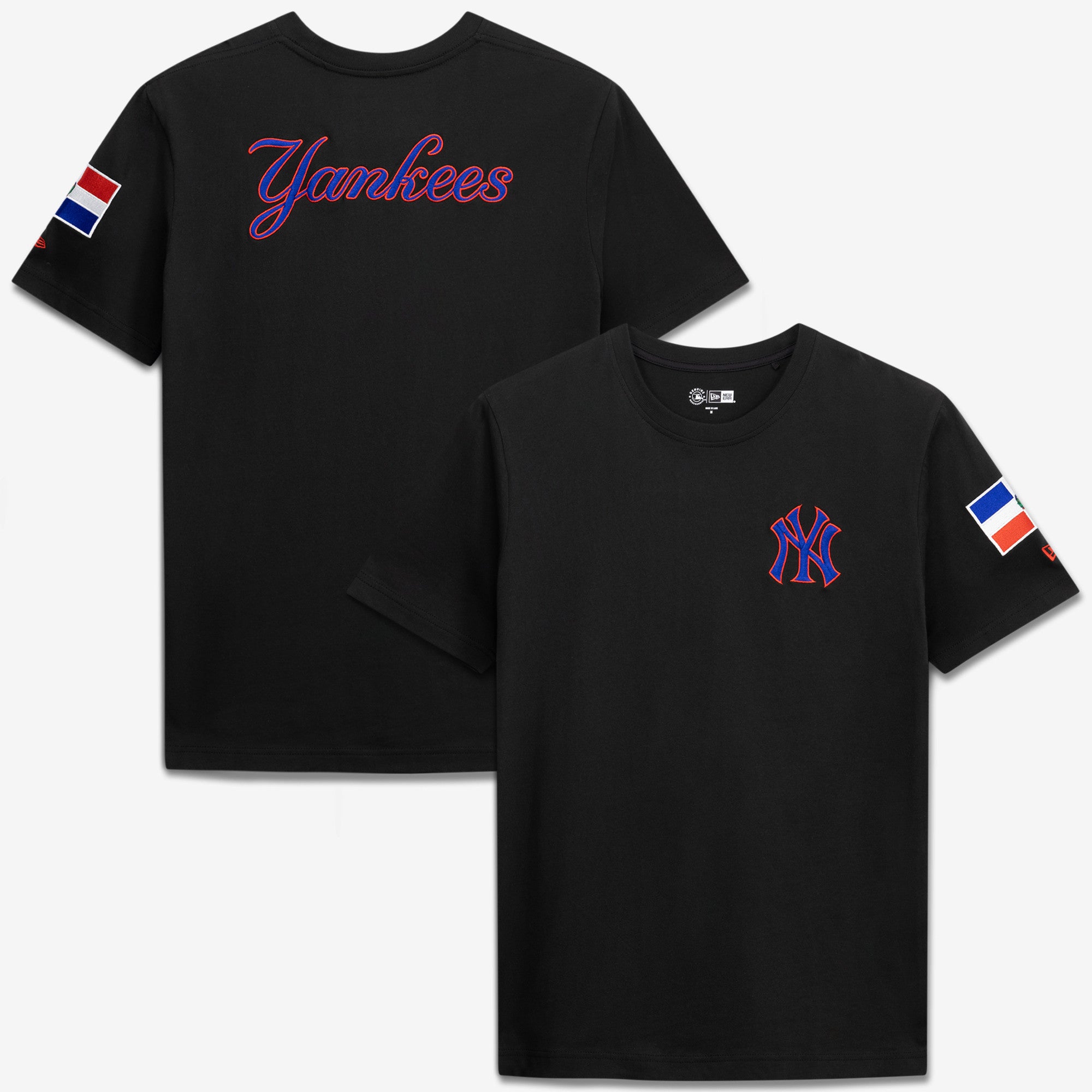 Men's New Era Black New York Yankees Dominican Republic Country Flag T-Shirt
