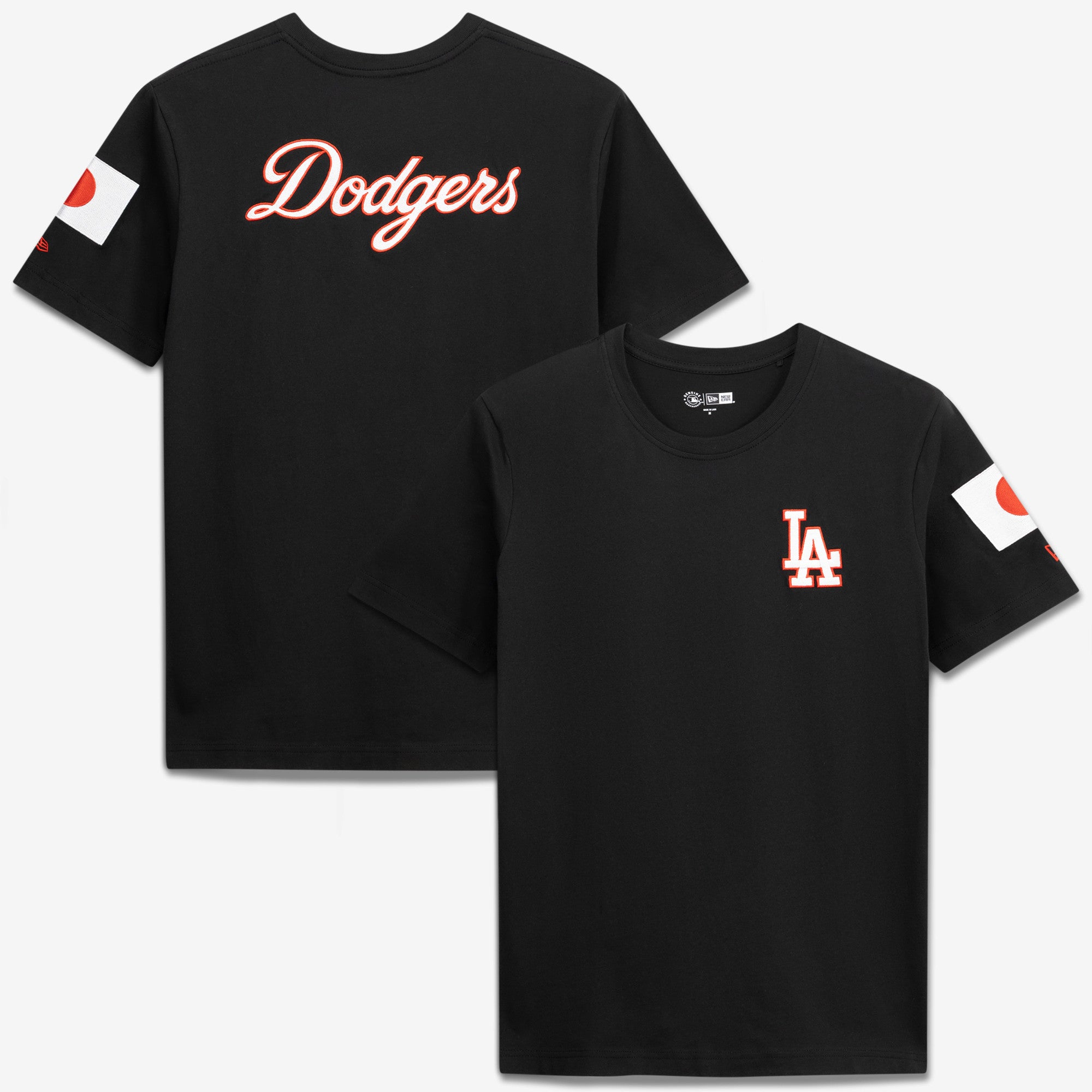 Men's New Era Black Los Angeles Dodgers Japan Country Flag T-Shirt