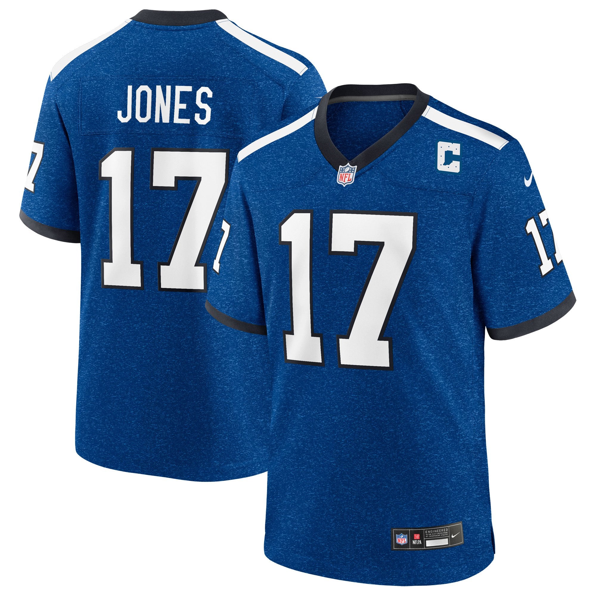 Men's Nike Daniel Jones  Heather Royal Indianapolis Colts Alternate 2 Indiana Nights Game Jersey