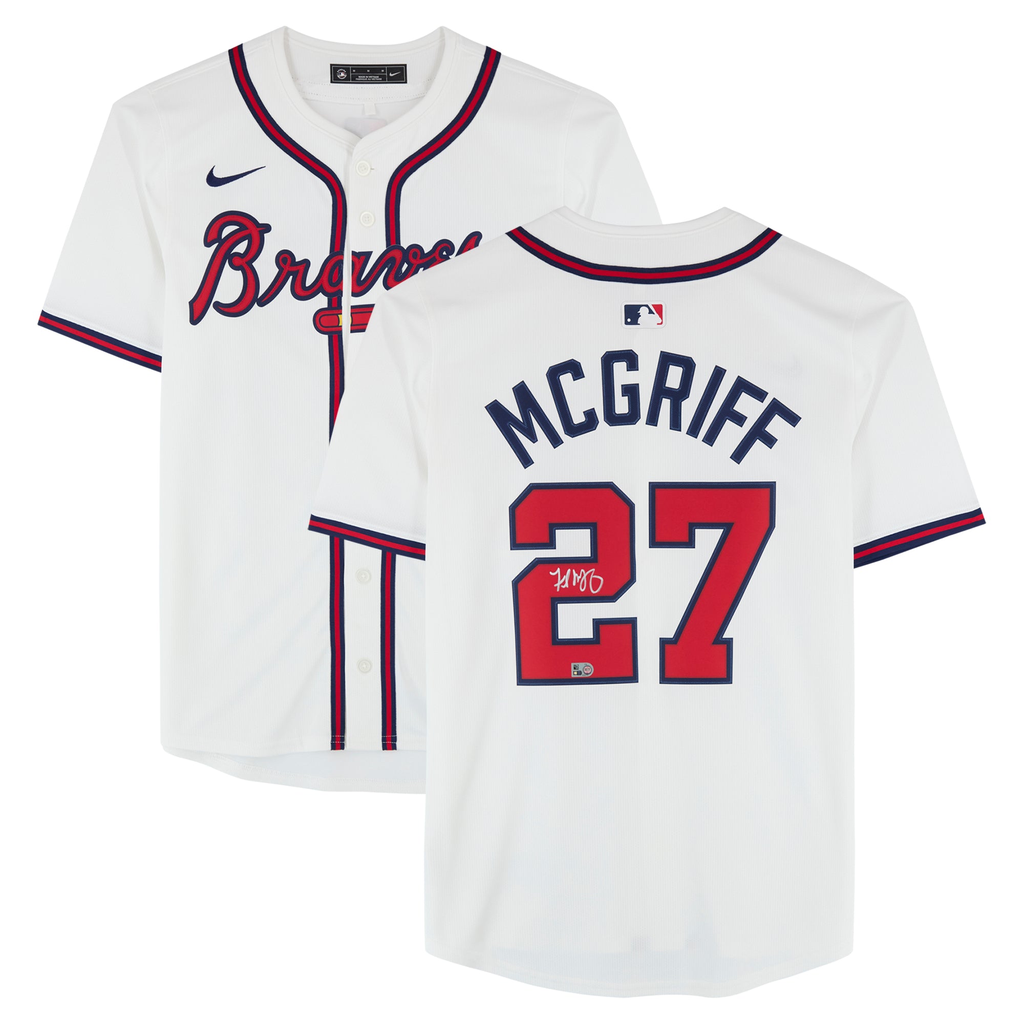 Fred McGriff Atlanta Braves Autographed White Nike Replica Jersey