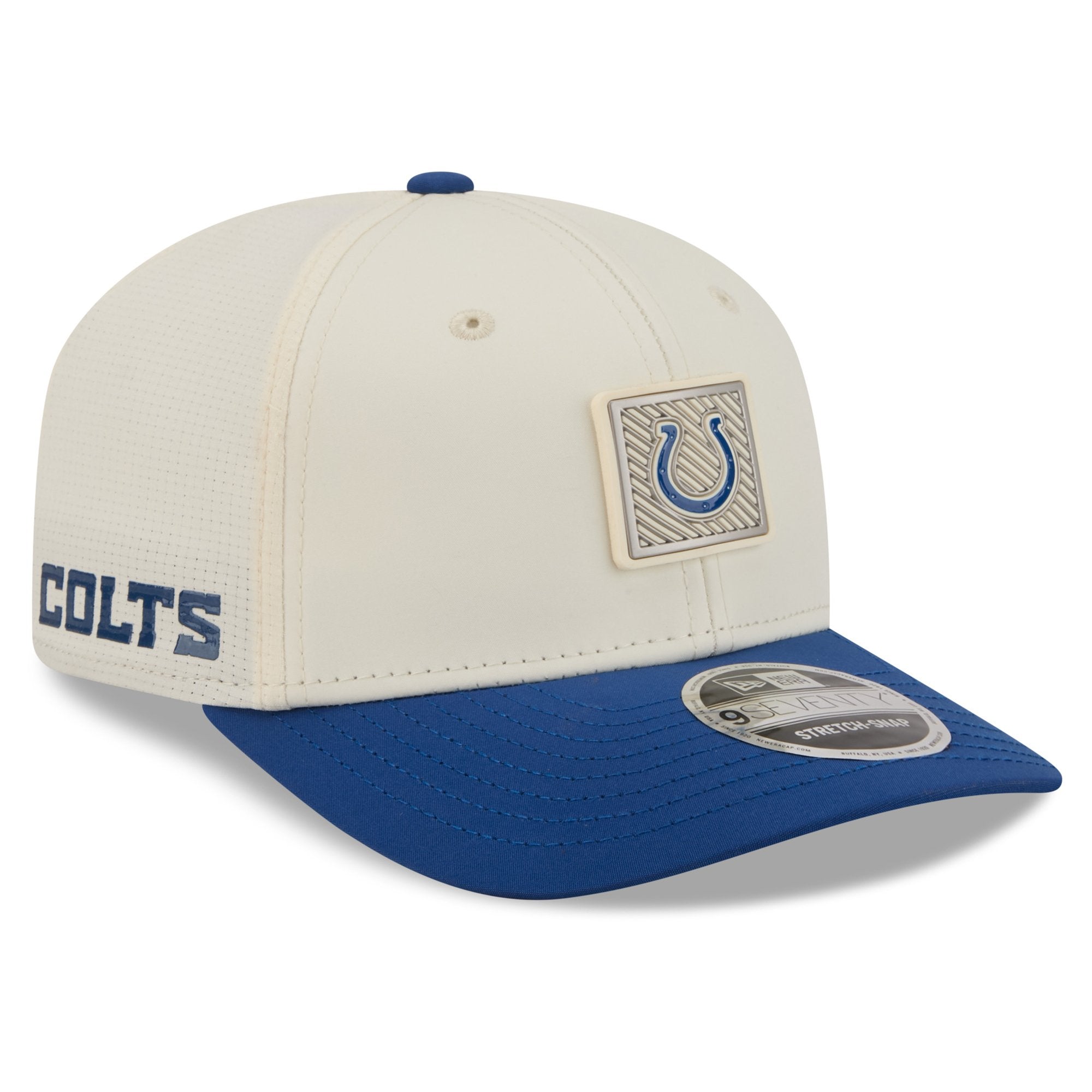 Men's New Era  Cream/Royal Indianapolis Colts 2026 NFL Training Camp 9SEVENTY Adjustable Hat