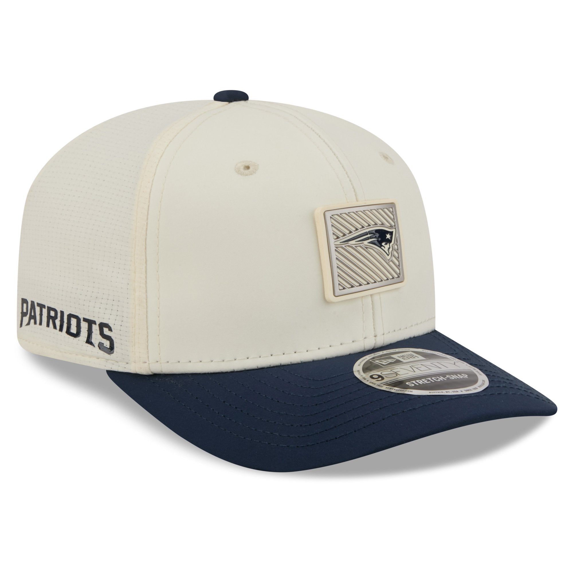 Men's New Era  Cream/Navy New England Patriots 2026 NFL Training Camp 9SEVENTY Adjustable Hat