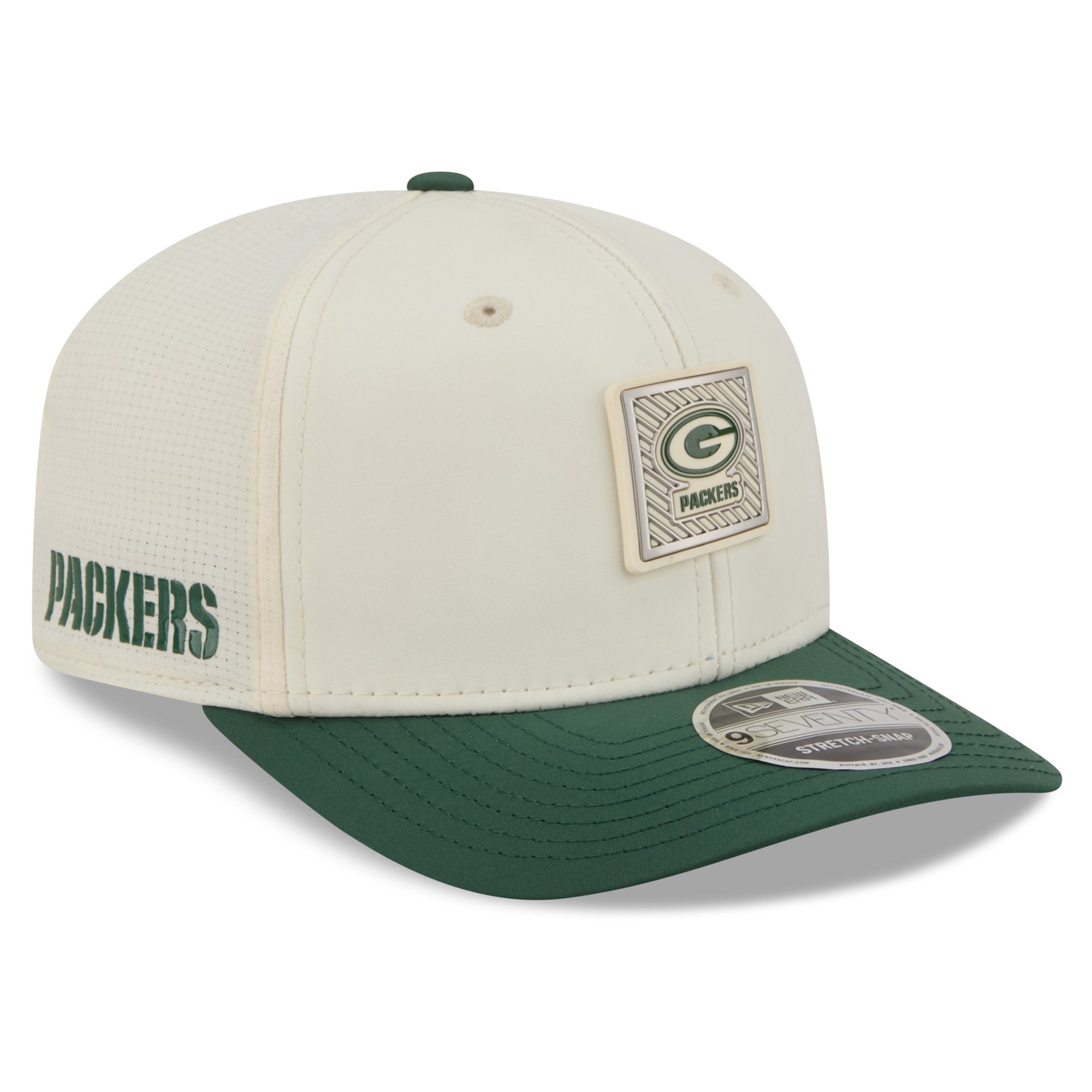 Men's New Era  Cream/Green Green Bay Packers 2026 NFL Training Camp 9SEVENTY Adjustable Hat